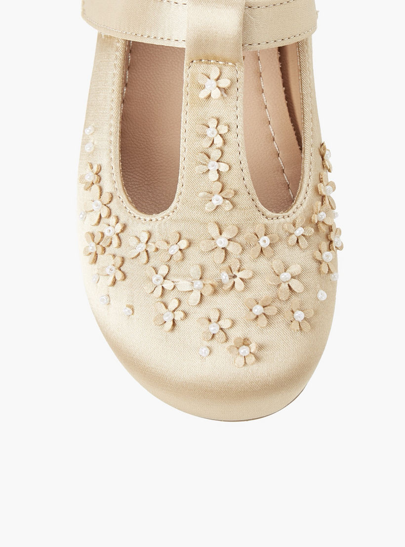 حذاء ماري جين مزين بالزهور للبنات من جونيورز-girls-shoes-maryjanes-image-4