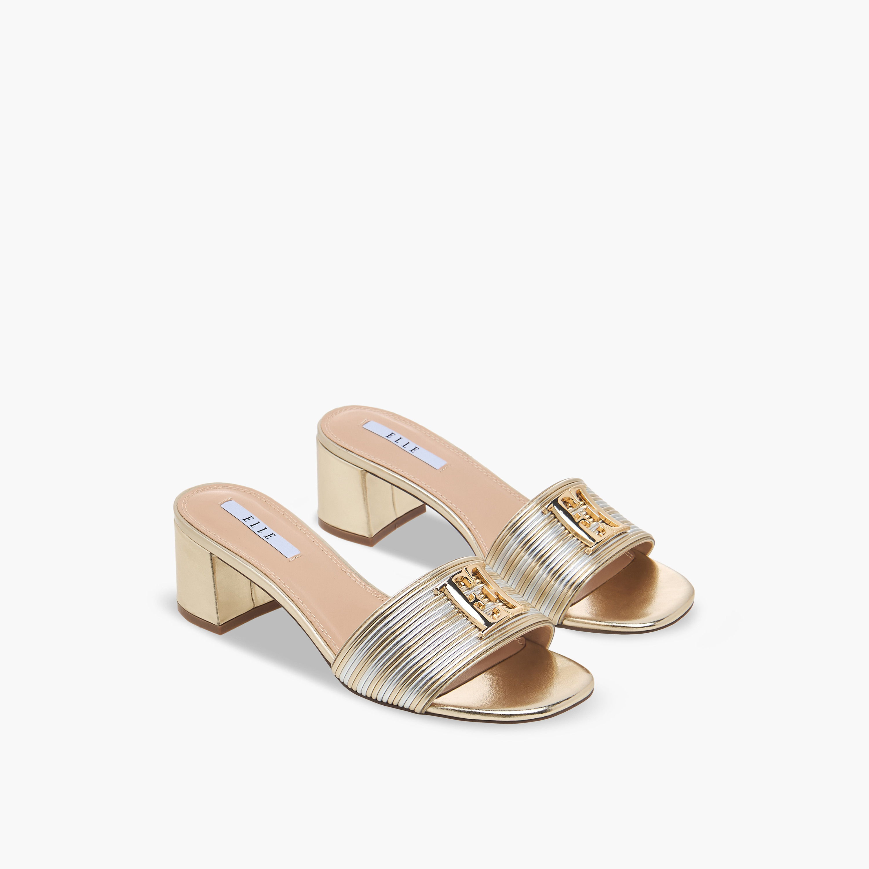 صندل ميتاليك بكعب عريض للنساء من إيل-women-shoes-sandals-heeled-image-1