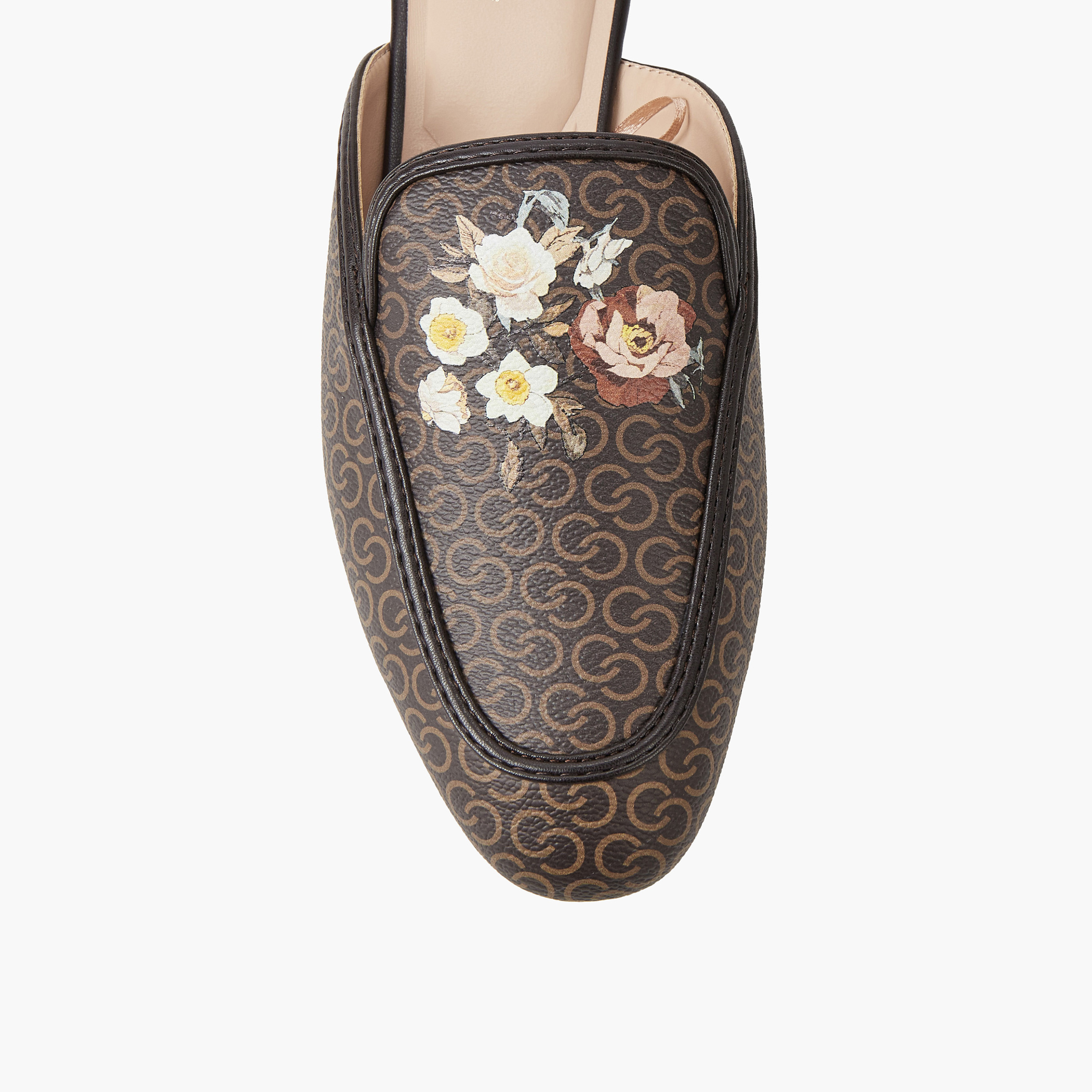 Celeste Women Monogram Floral Print Mules-women-shoes-flats-mules-image-5