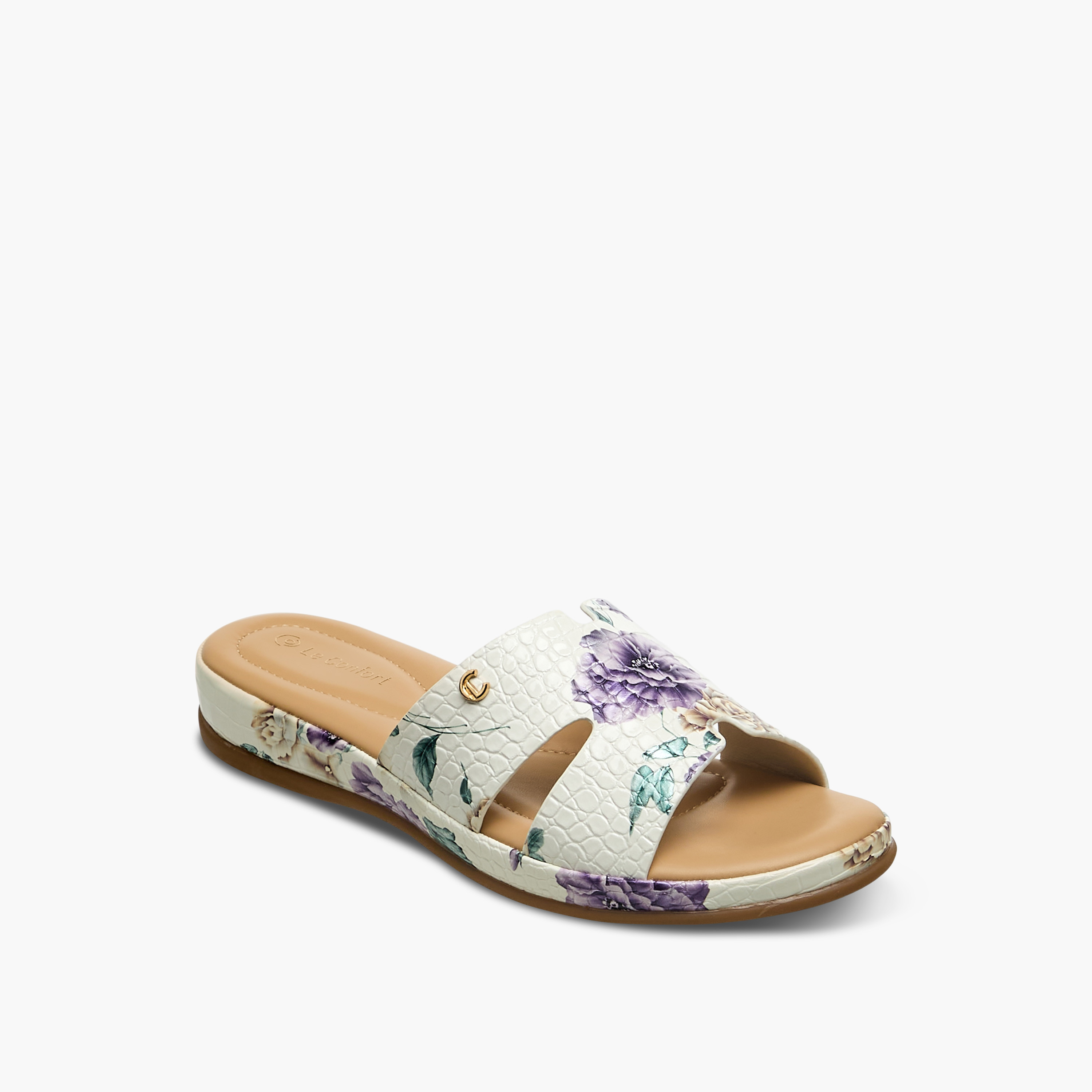 Le Confort Women Floral Print Slide Sandals-women-shoes-flats-sandals-image-2