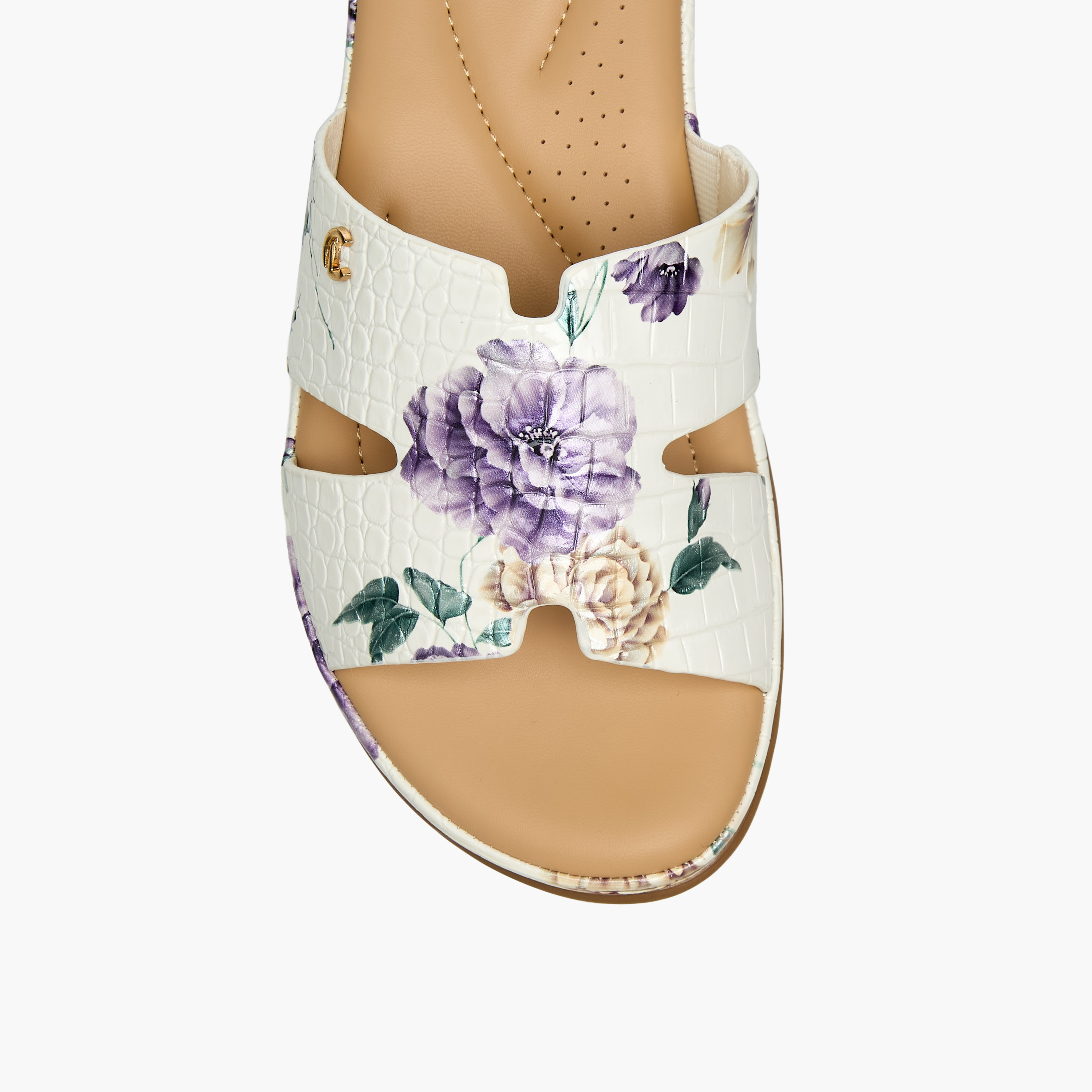Le Confort Women Floral Print Slide Sandals-women-shoes-flats-sandals-image-4