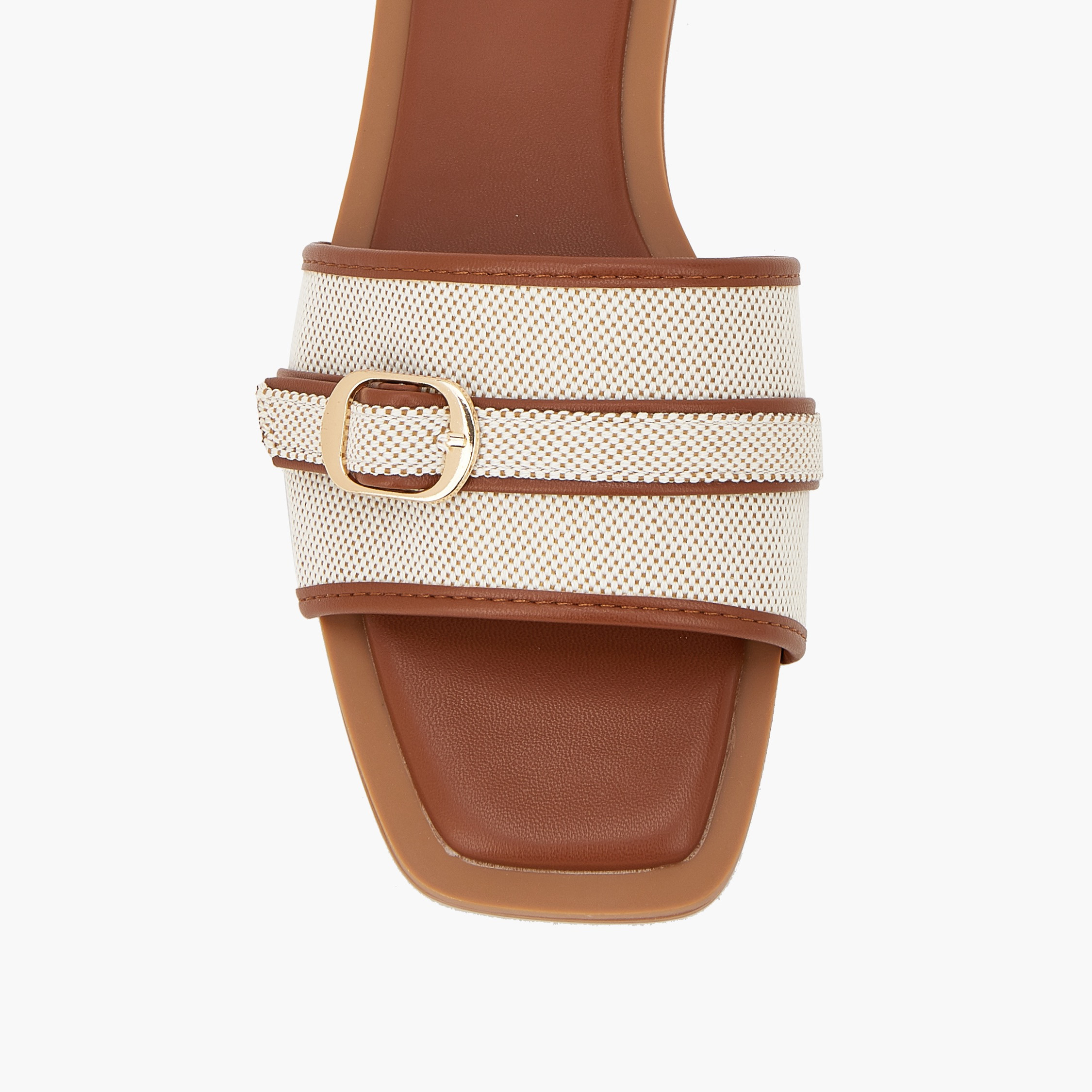 Celeste Women Textured Buckle Detail Flat Sandals-women-shoes-sandals-flats-image-4
