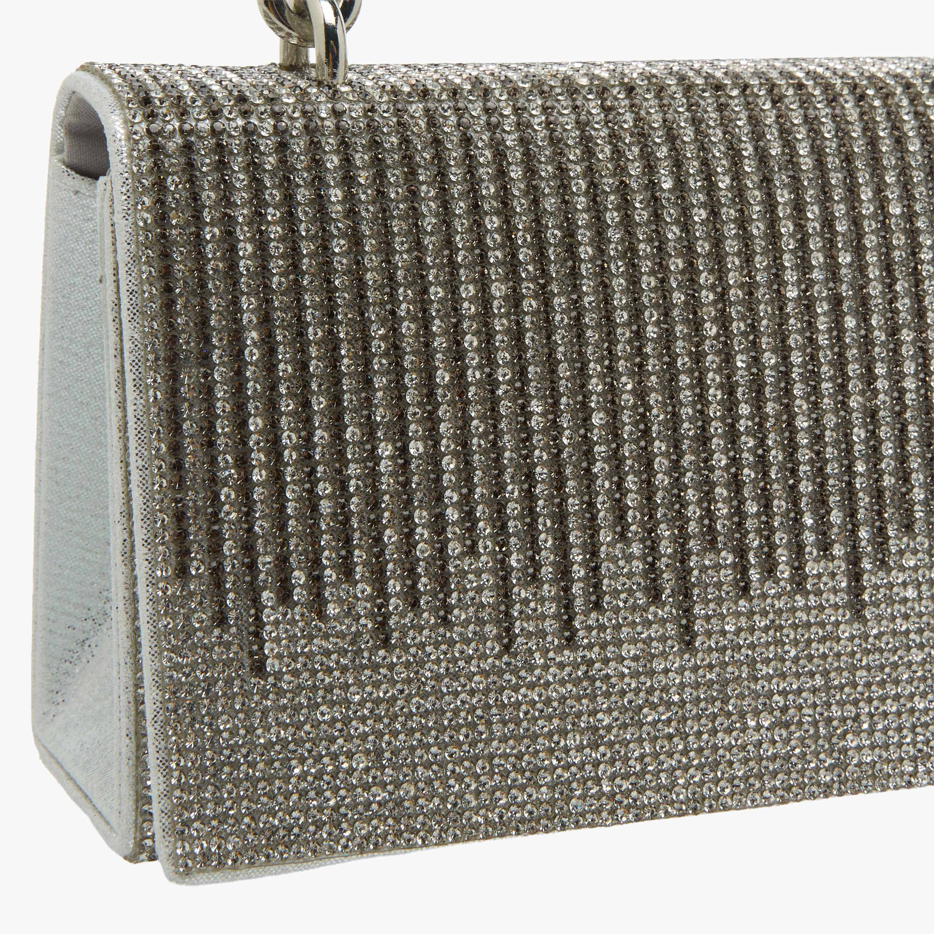 شنطة ساتشيل بتزيينات حجر الراين وبزر إغلاق من فلورا بيلا-women-bagsandwallets-handbags-image-6
