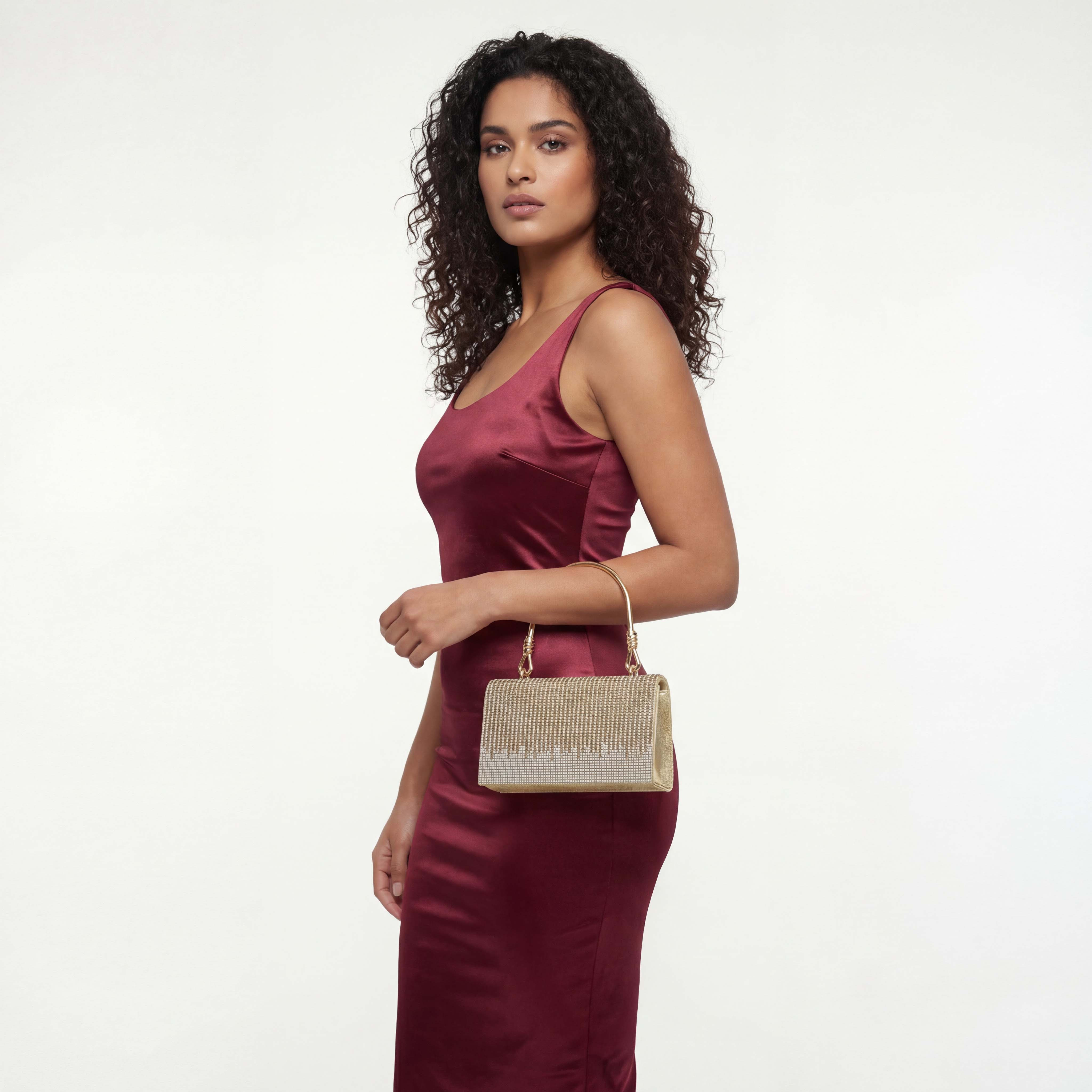 شنطة ساتشيل بتزيينات حجر الراين وبزر إغلاق من فلورا بيلا-women-bagsandwallets-handbags-image-3