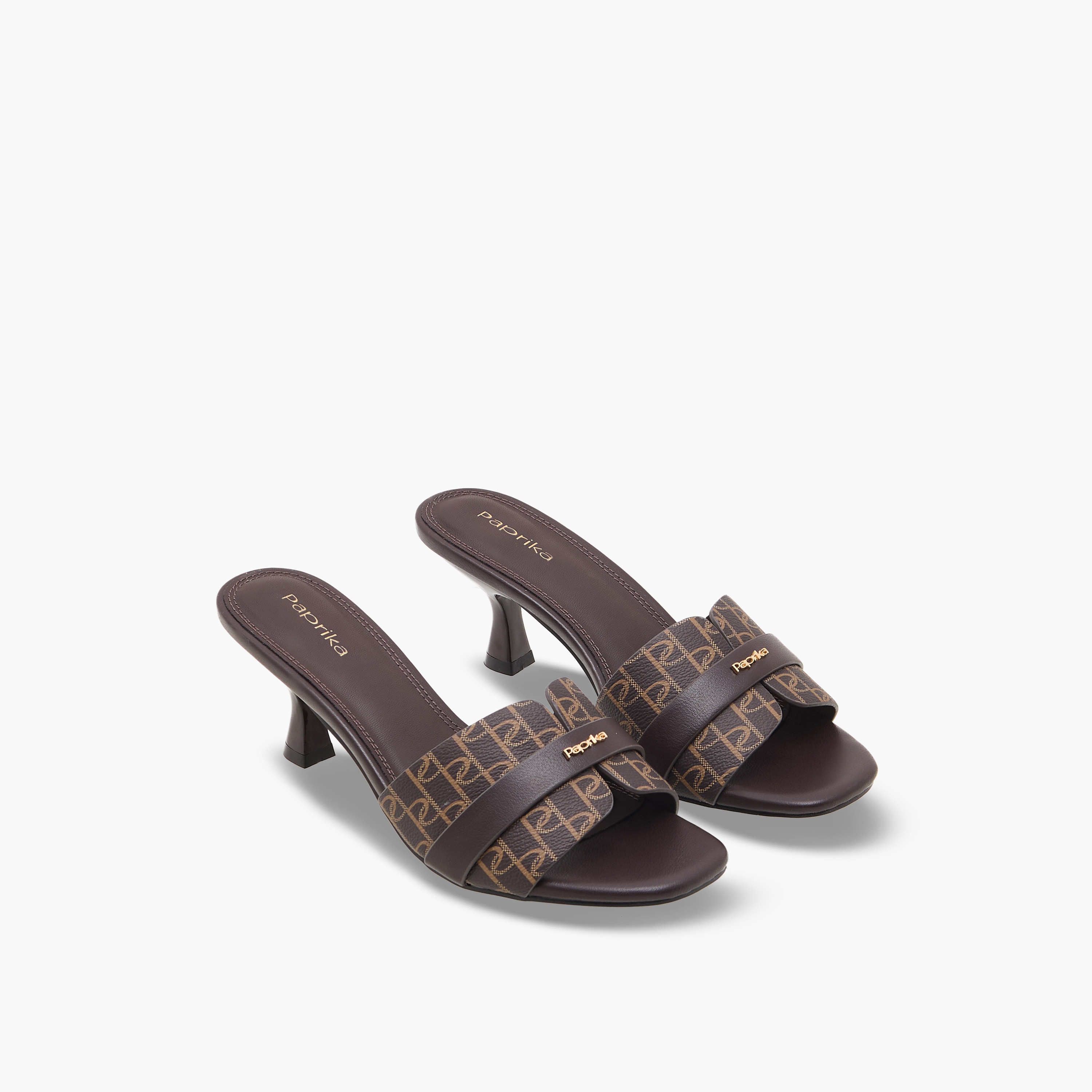 صندل سهل الارتداء بطبعات مونوجرام للنساء من بابريكا-women-shoes-sandals-heeled-image-1