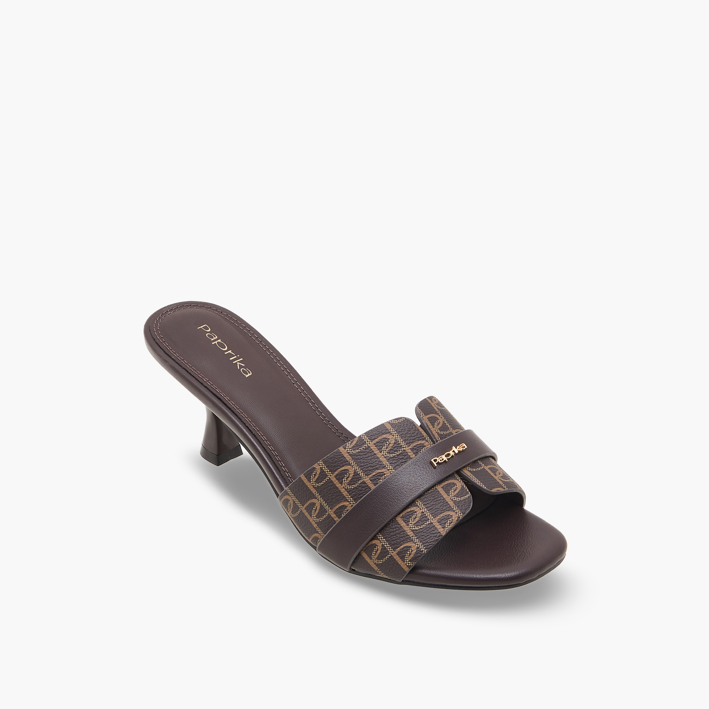 صندل سهل الارتداء بطبعات مونوجرام للنساء من بابريكا-women-shoes-sandals-heeled-image-2