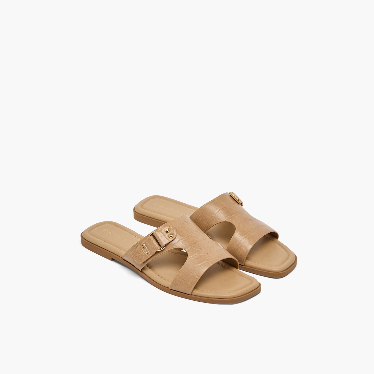Paprika Women Buckle Accent Flat Sandals-women-shoes-sandals-flats-image-1