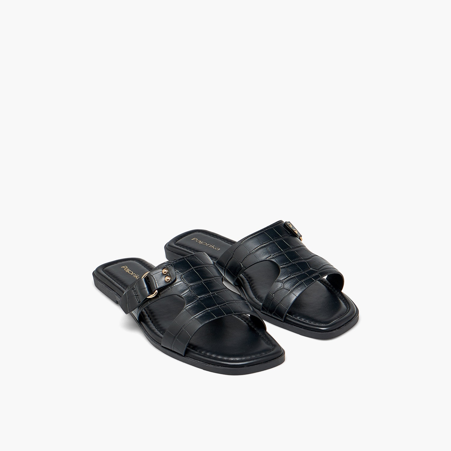 Paprika Women Buckle Accent Flat Sandals-women-shoes-sandals-flats-image-1