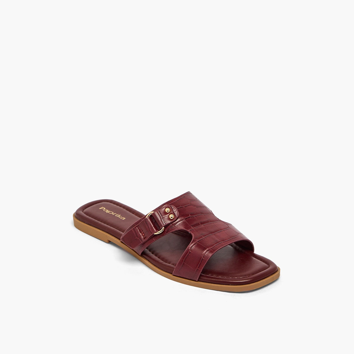 Paprika Women Buckle Accent Flat Sandals-women-shoes-sandals-flats-image-2