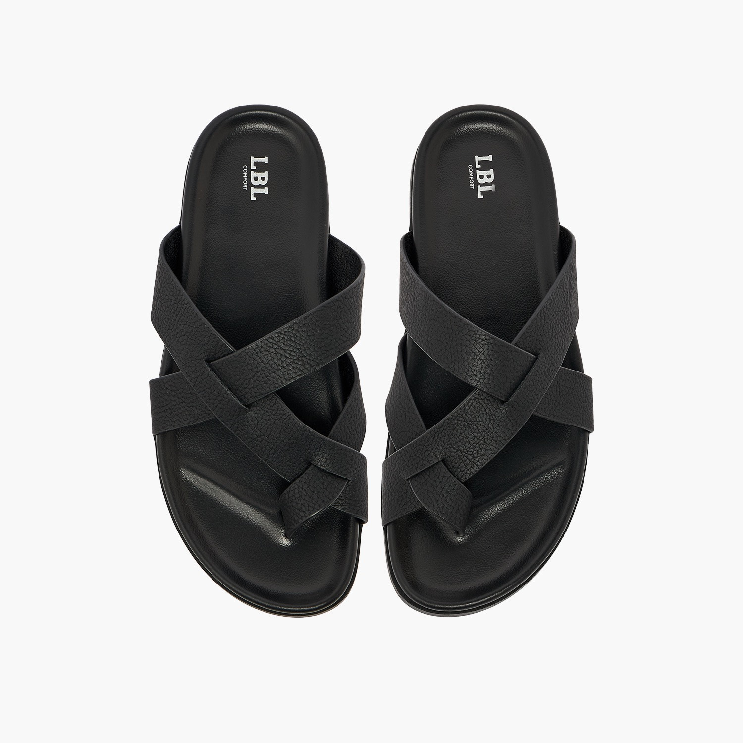 صندل بارز الملمس بأحزمة متقاطعة للرجال من أل بي أل من شو إكسبريس-men-shoes-sandals-image-1