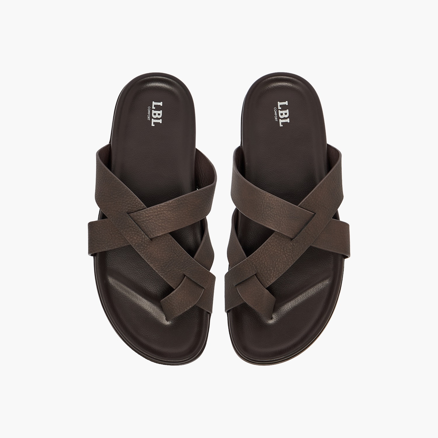 صندل بارز الملمس بأحزمة متقاطعة للرجال من أل بي أل من شو إكسبريس-men-shoes-sandals-image-1