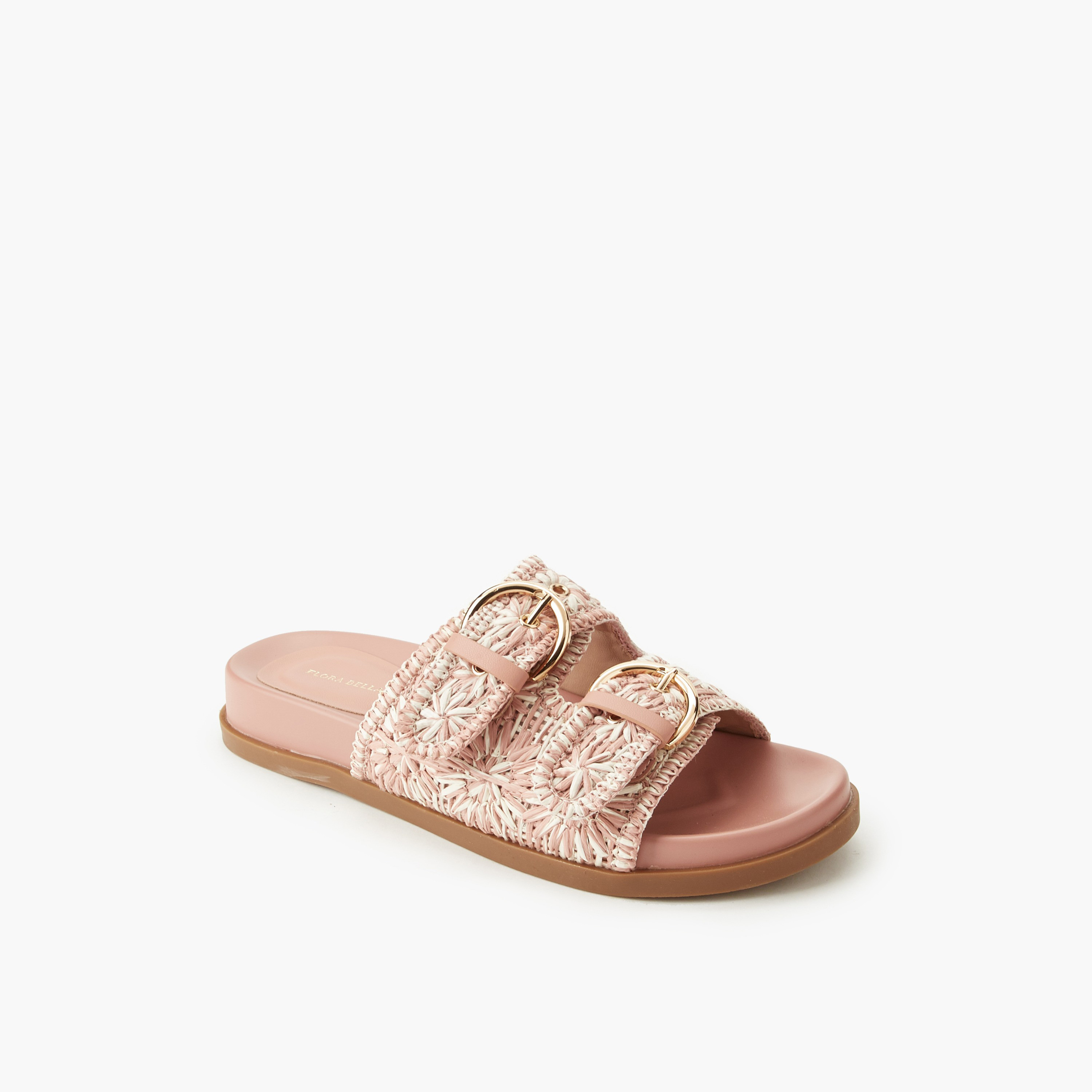 Flora Bella Women Textured Slip-On Sandals-women-shoes-flats-sandals-image-2