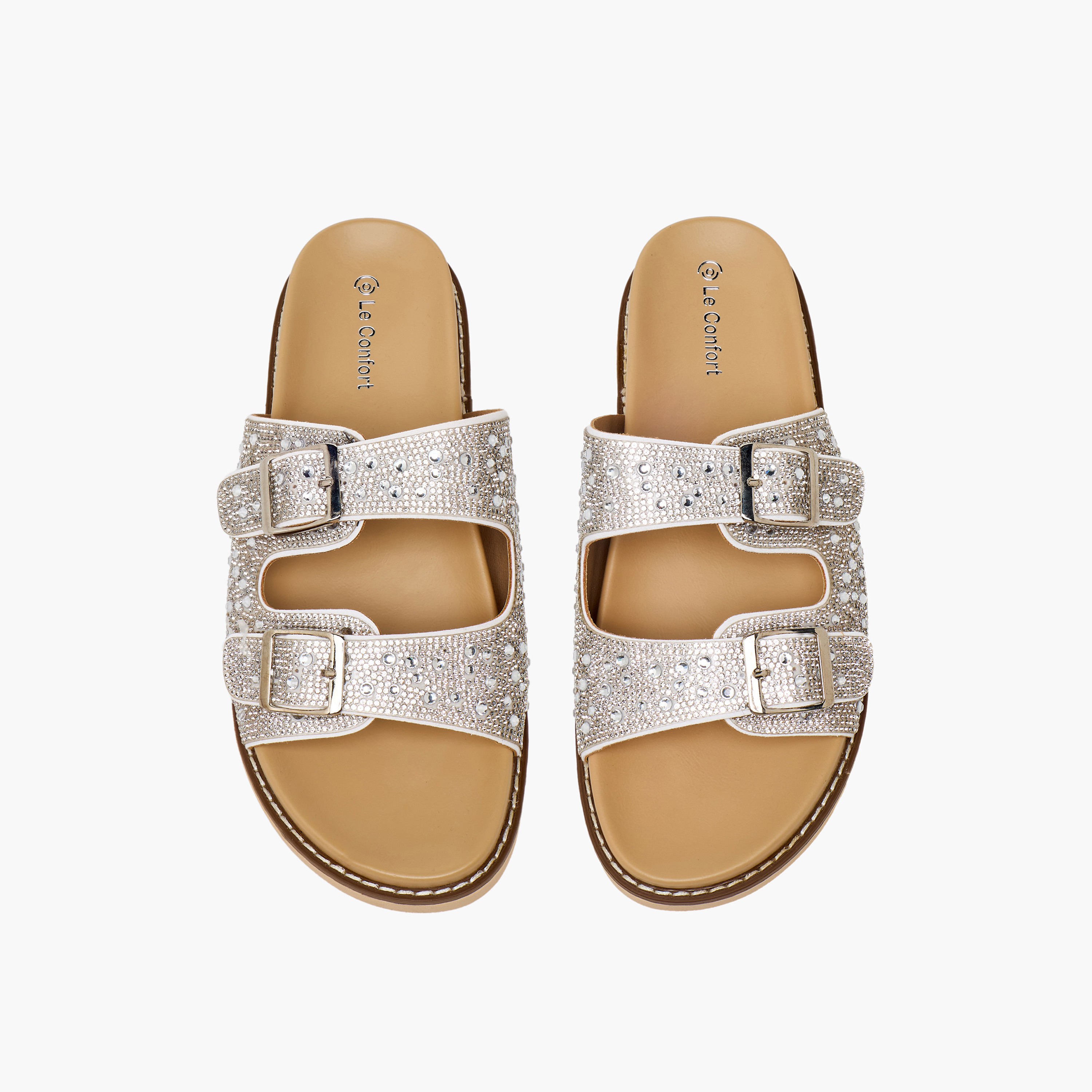 صندل مزين بحزام بإبزيم للنساء من لو كونفورت-women-shoes-sandals-flats-image-1