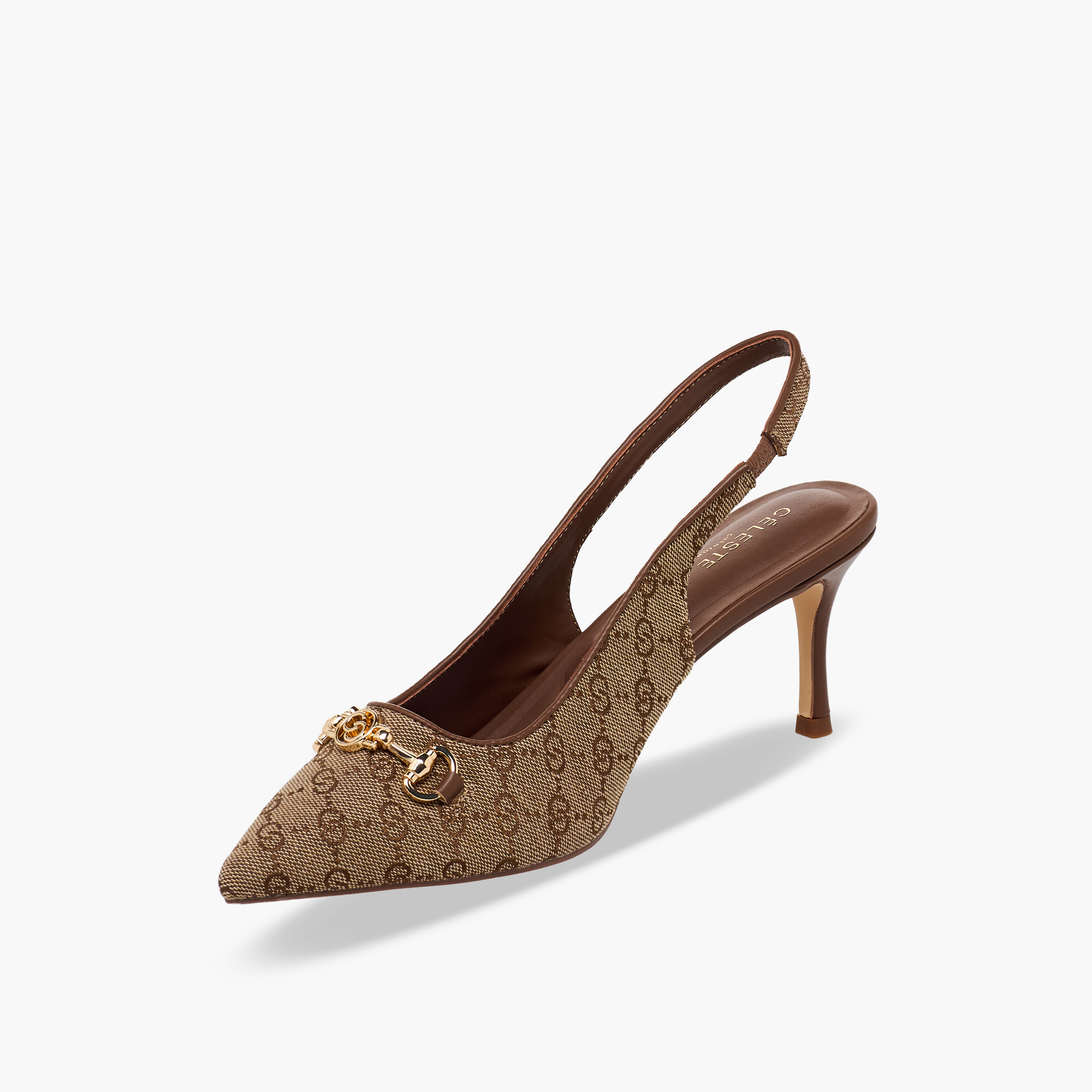 Celeste Women Monogram Print Slingback Shoes-women-shoes-heels-image-4