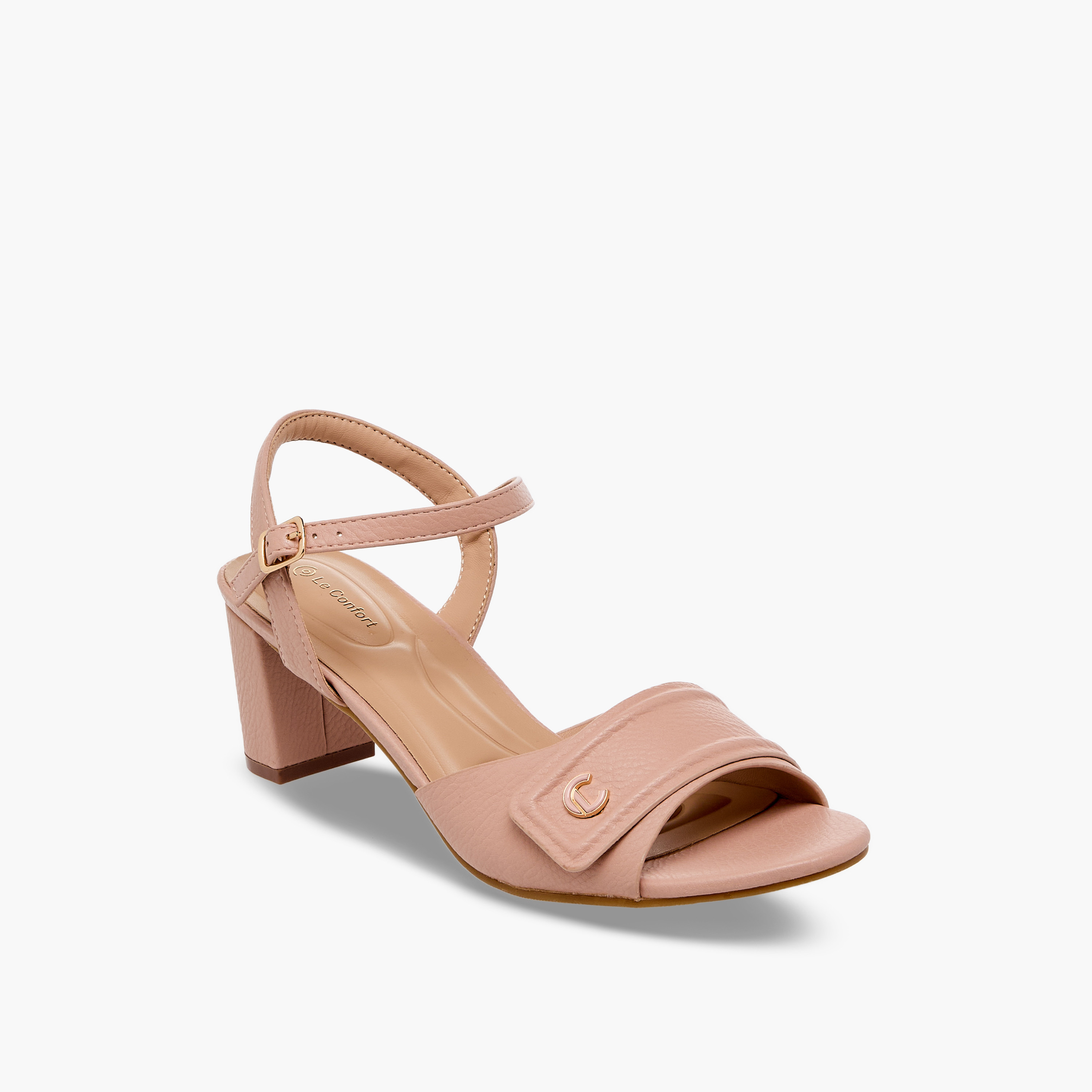 صندل بارز الملمس بكعب عريض من لو كونفورت-women-shoes-sandals-heeled-image-2