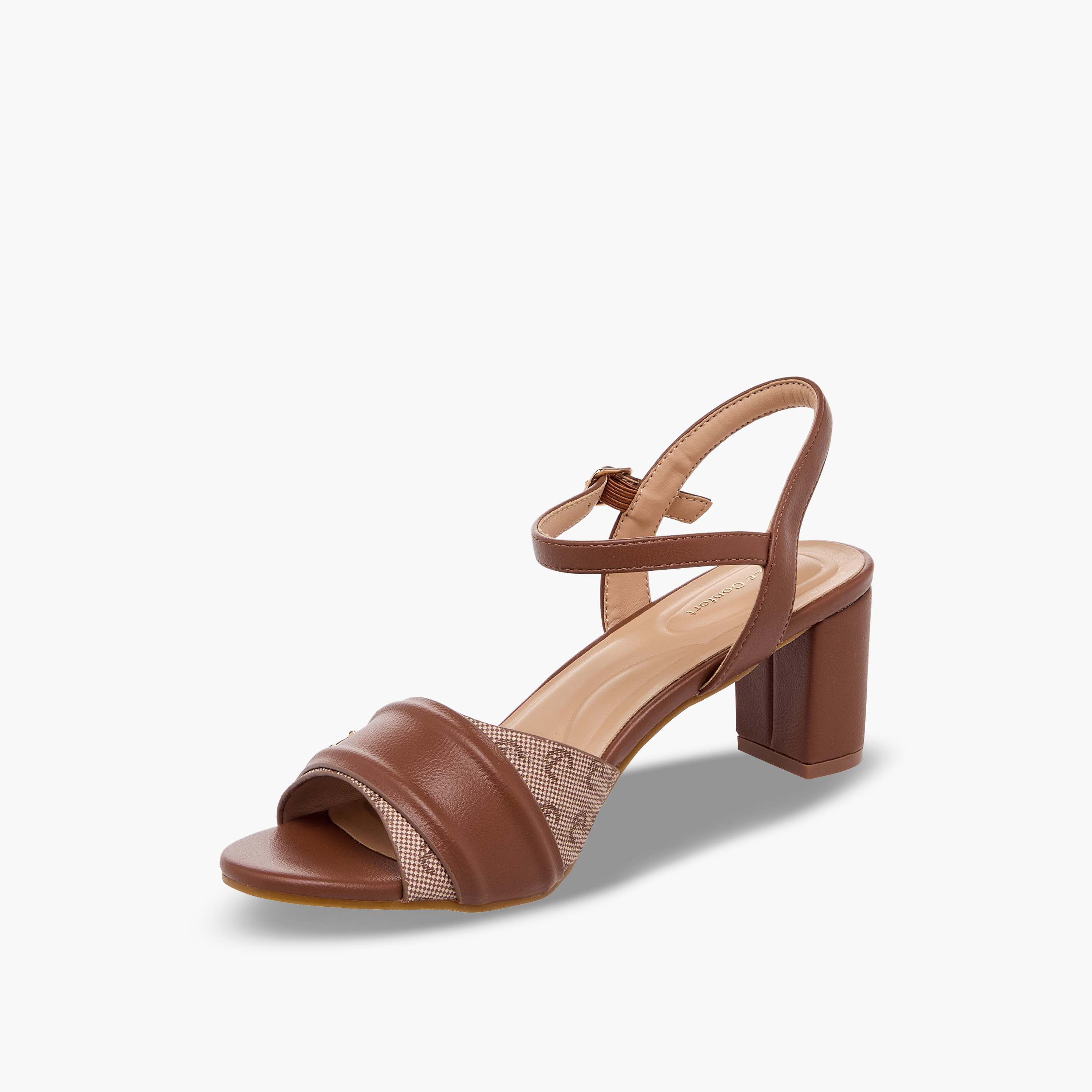 Le Confort Women Monogram Print Block Heel Sandals-women-shoes-sandals-heeled-image-4
