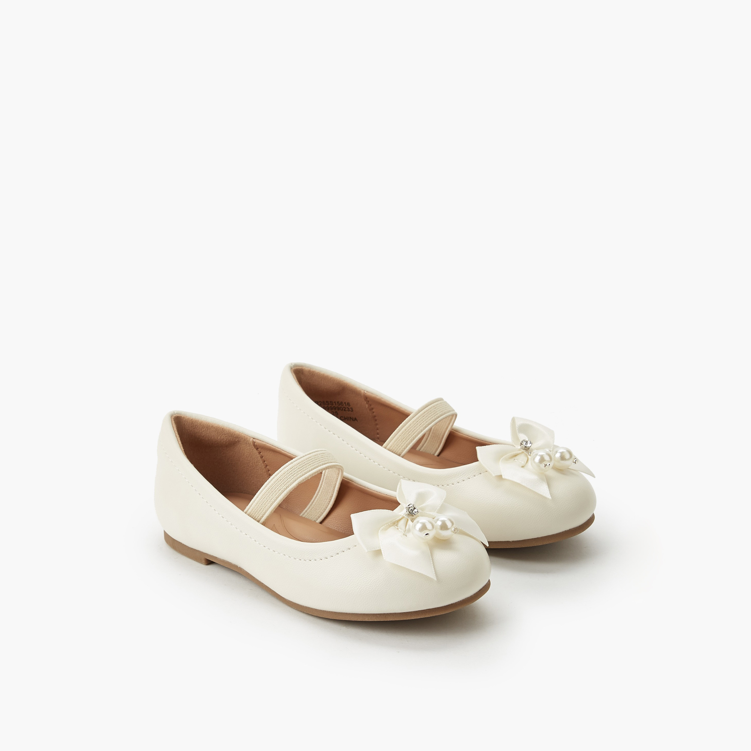 حذاء باليرينا بحزام مطاطي للبنات من جونيورز-girls-shoes-ballerinas-image-1