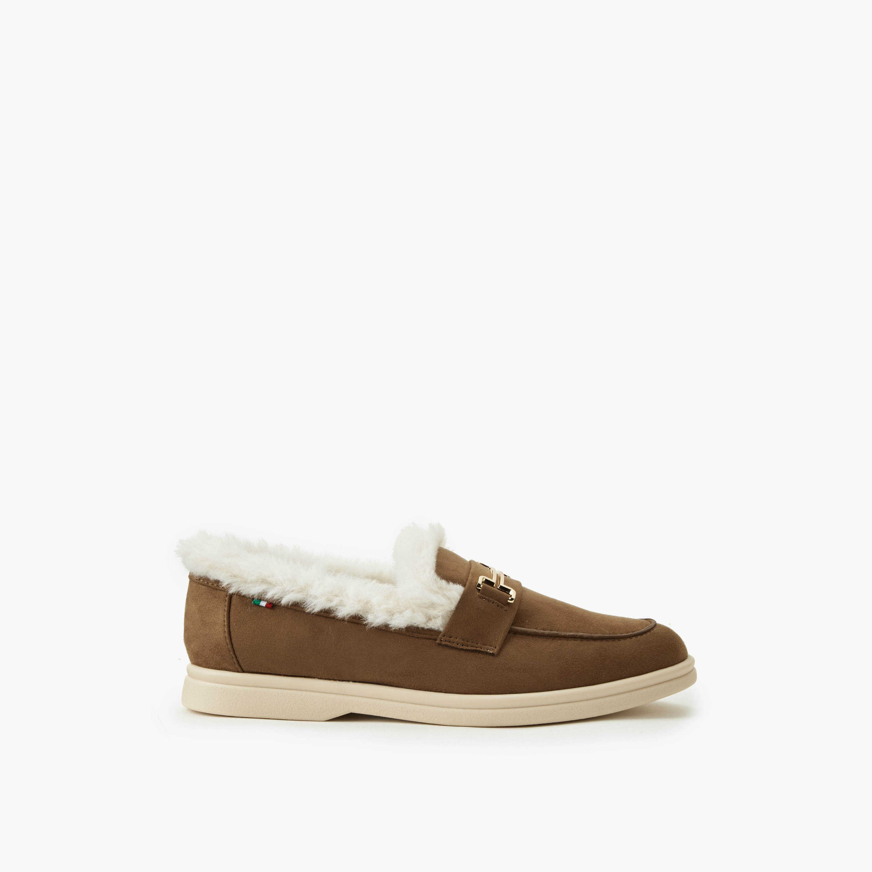حذاء سهل الارتداء فرو صناعي للنساء من رينزو روجاني-women-shoes-flats-loafers-image-3
