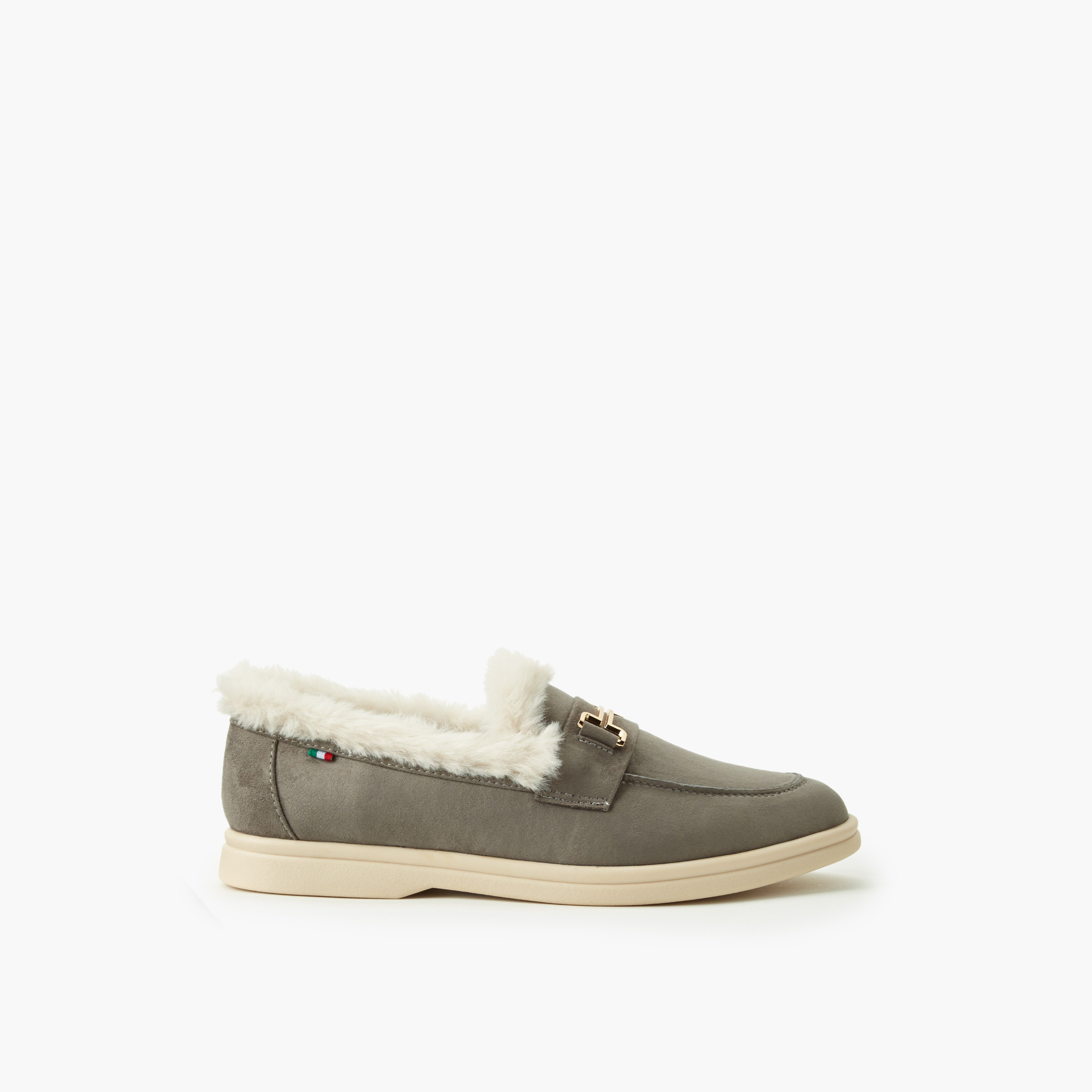 حذاء سهل الارتداء فرو صناعي للنساء من رينزو روجاني-women-shoes-flats-loafers-image-3