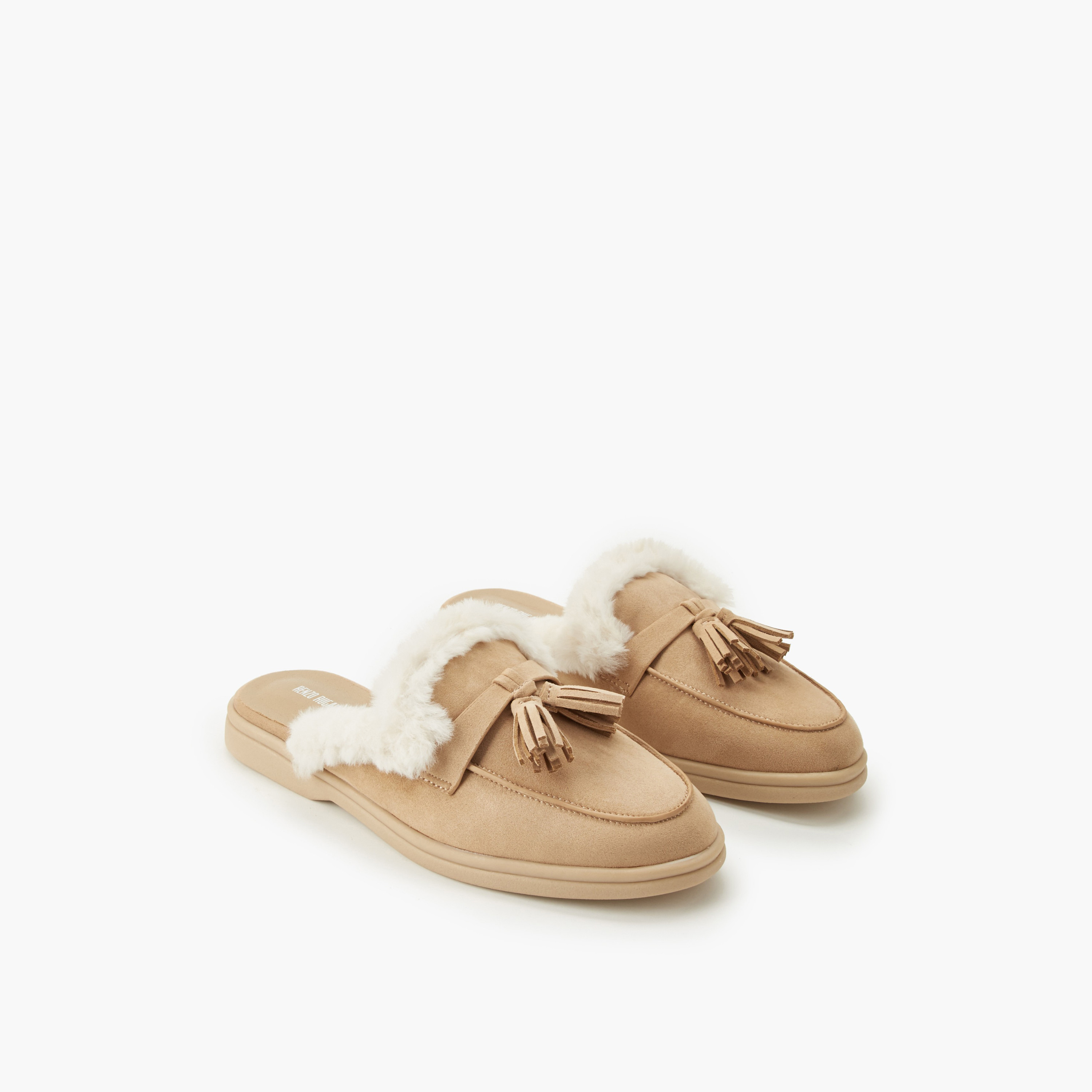 حذاء ميول فرو صناعي للنساء من رينزو روجاني-women-shoes-flats-mules-image-1