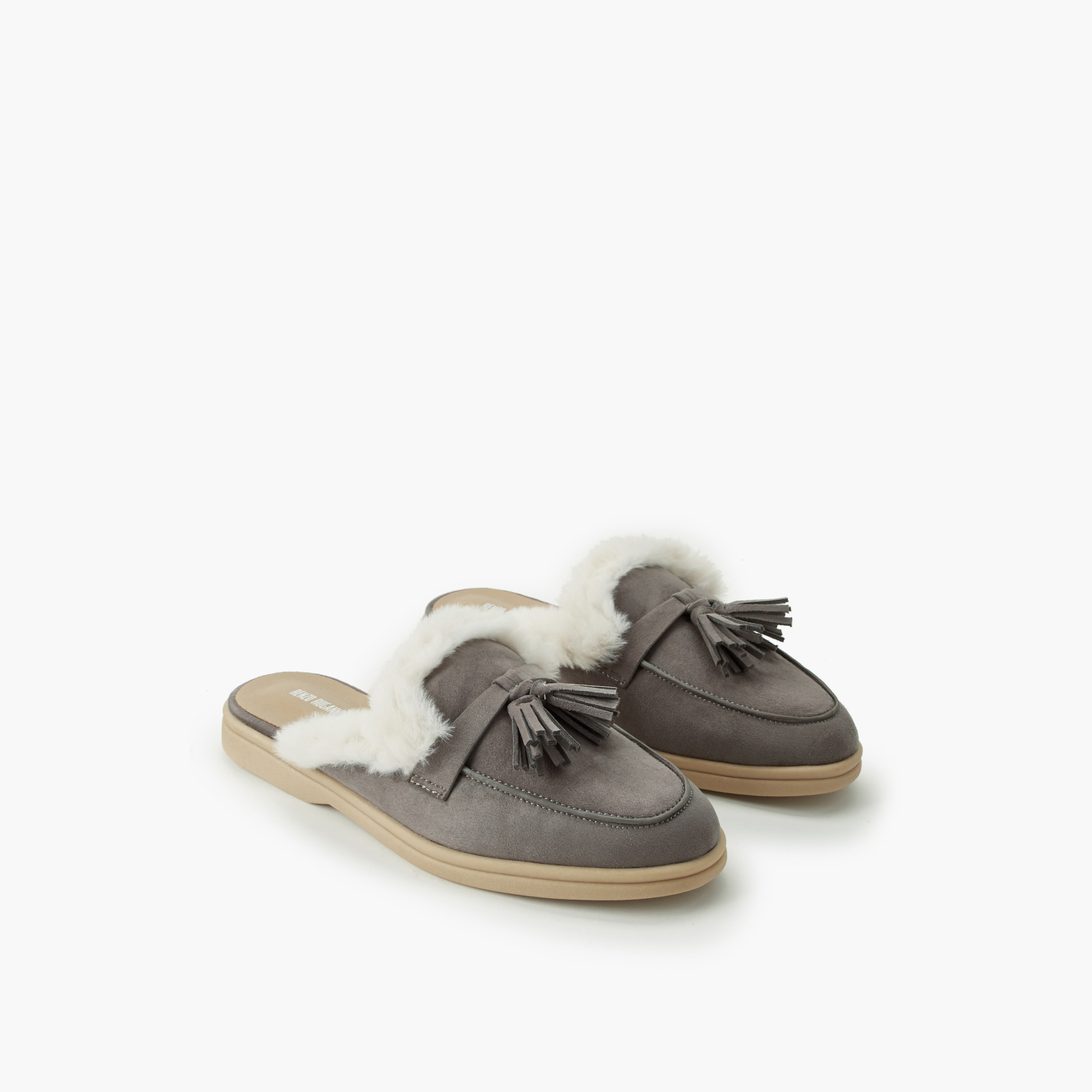Renzo Ruganni Women Faux Fur Mules-women-shoes-flats-mules-image-1