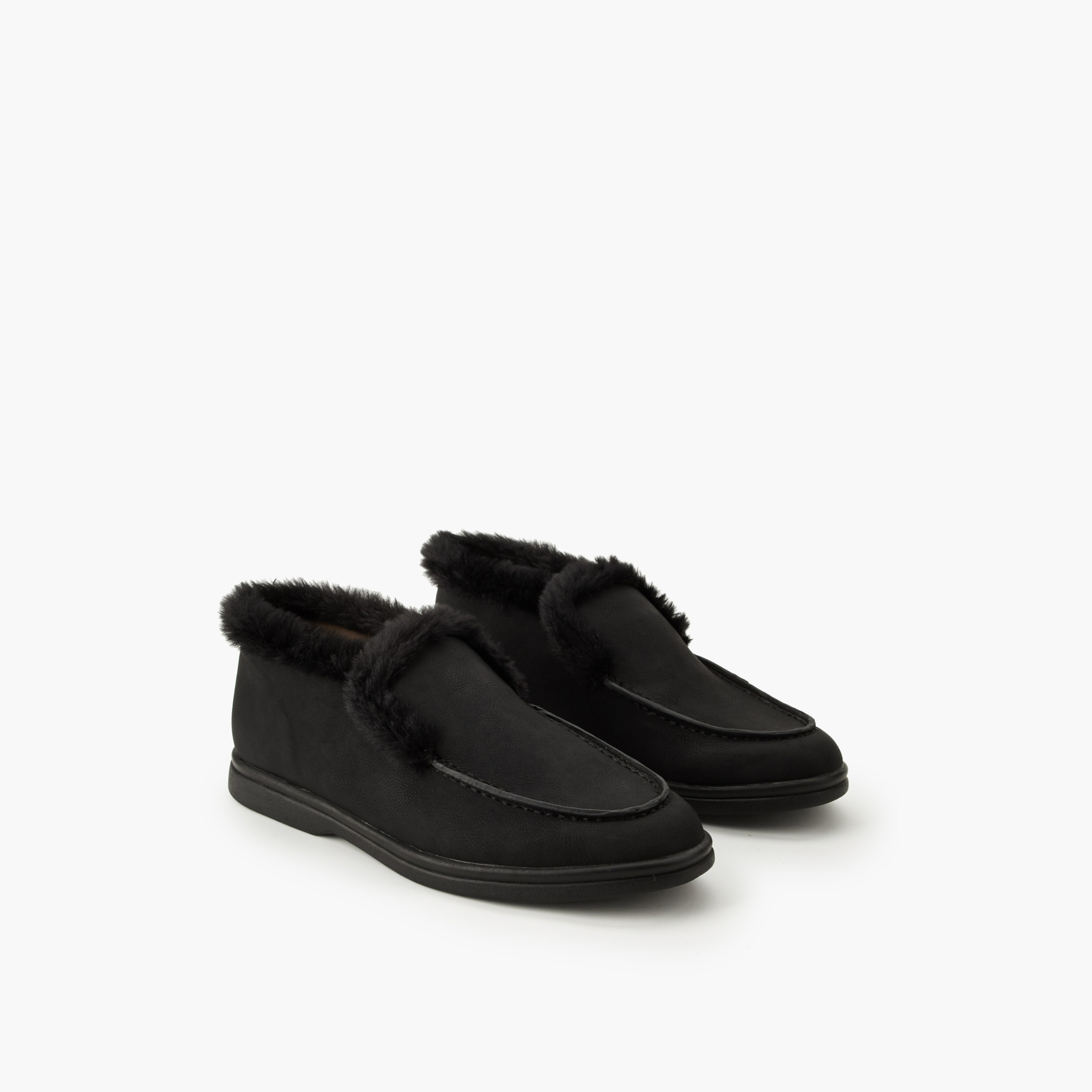 حذاء سهل الارتداء فرو صناعي للنساء من رينزو روجاني-women-shoes-flats-loafers-image-1