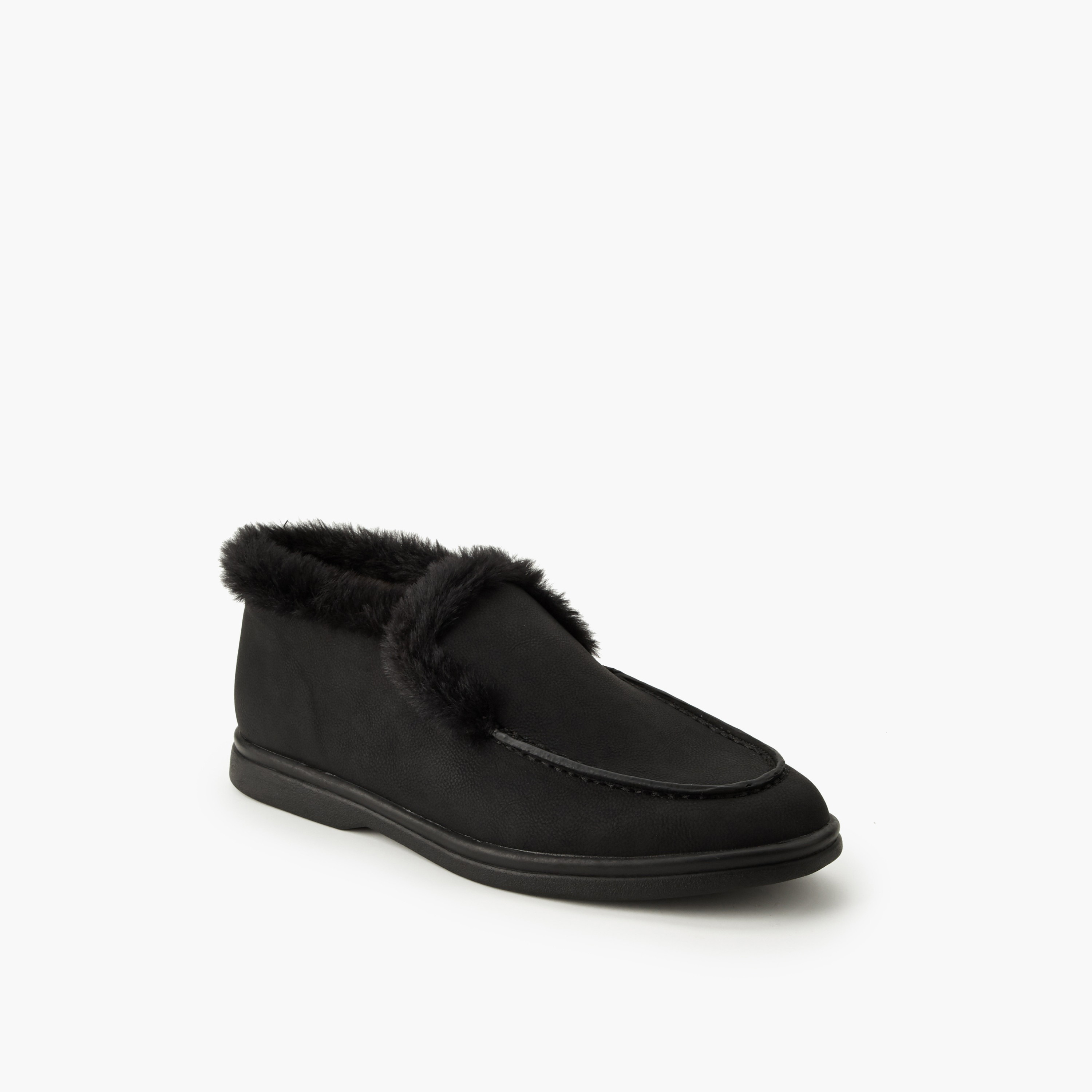 حذاء سهل الارتداء فرو صناعي للنساء من رينزو روجاني-women-shoes-flats-loafers-image-2
