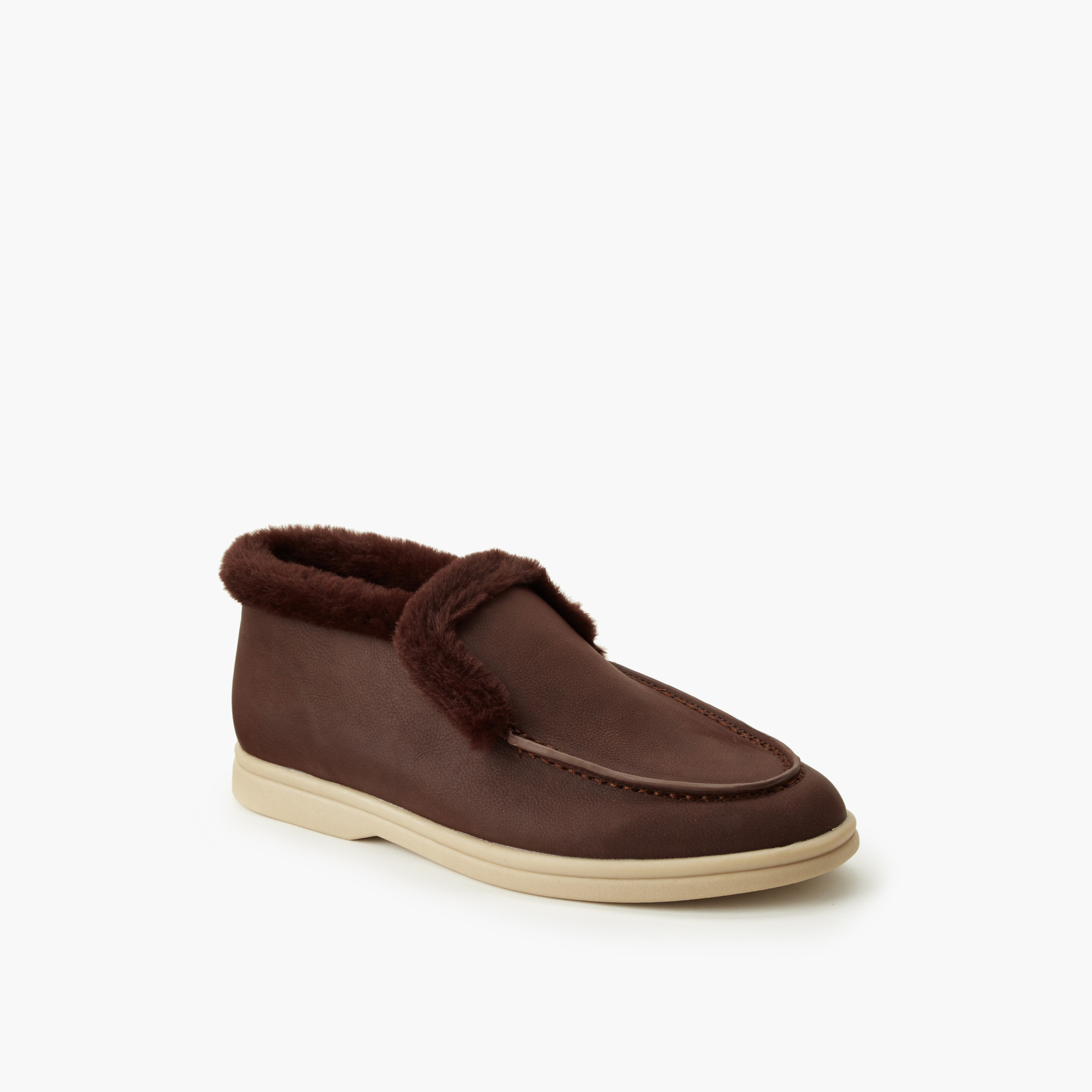 حذاء سهل الارتداء فرو صناعي للنساء من رينزو روجاني-women-shoes-flats-loafers-image-2