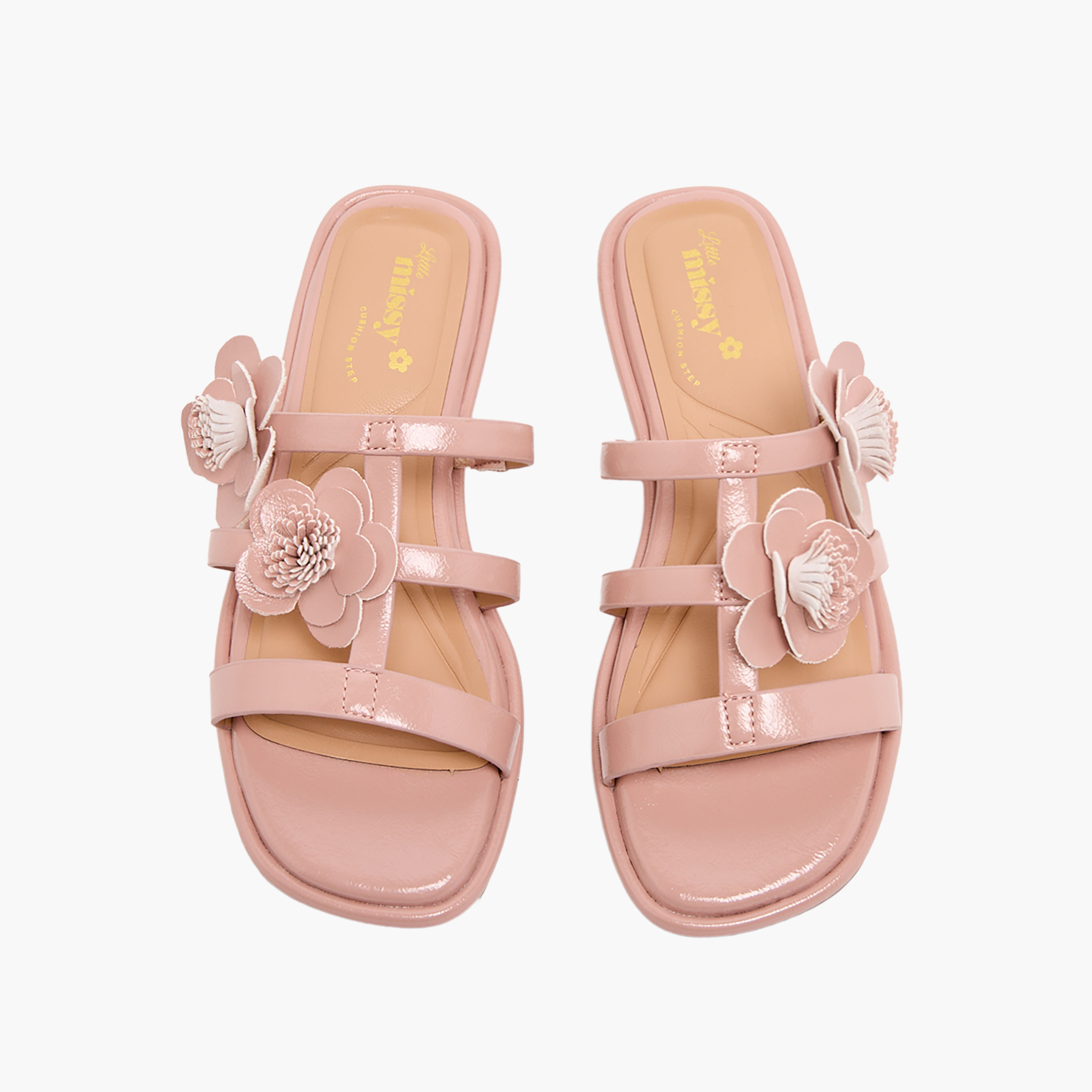 Little Missy Girls Floral Accent Slip-On Sandals-girls-shoes-sandals-image-1