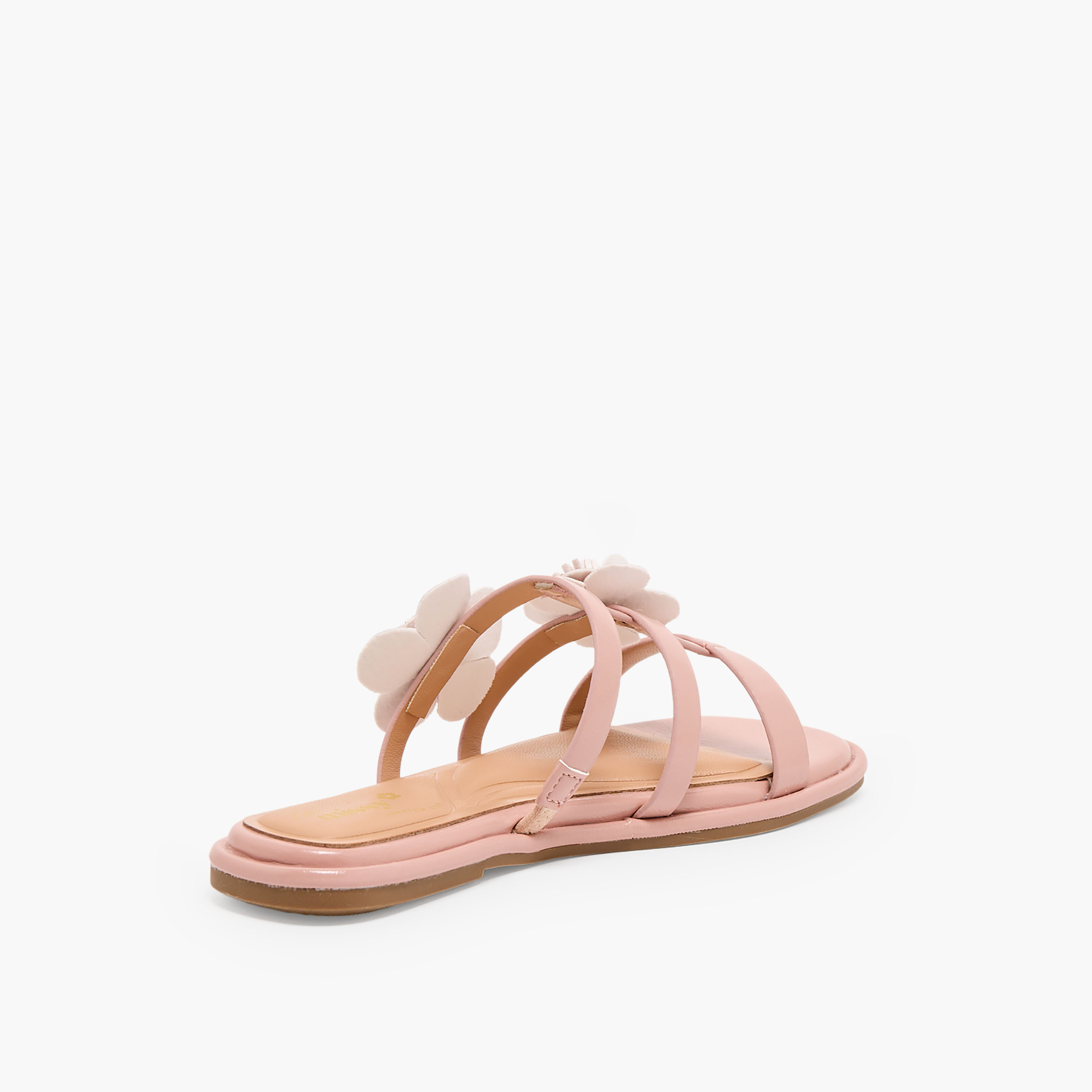 Little Missy Girls Floral Accent Slip-On Sandals-girls-shoes-sandals-image-5