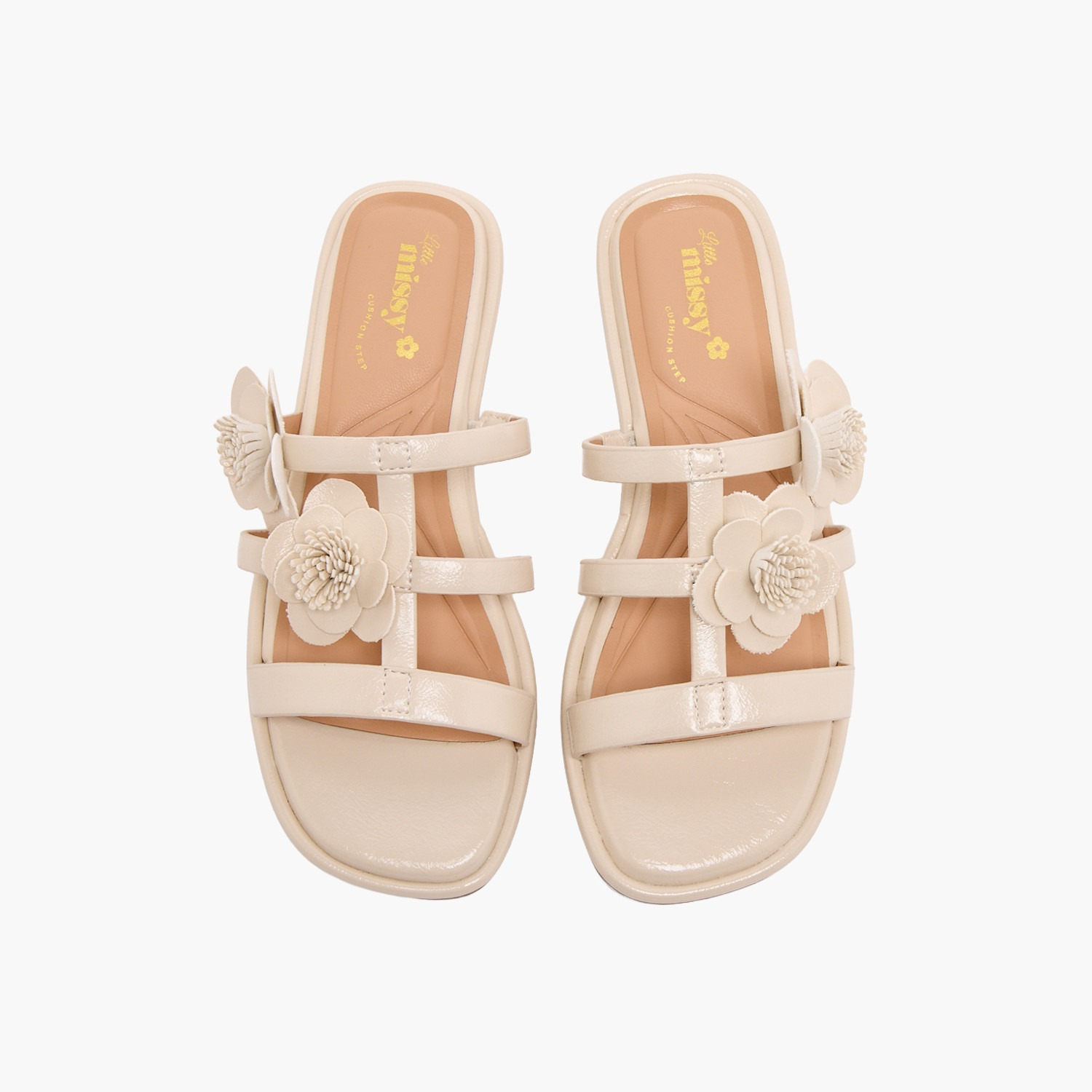 Little Missy Girls Floral Accent Slip-On Sandals-girls-shoes-sandals-image-1