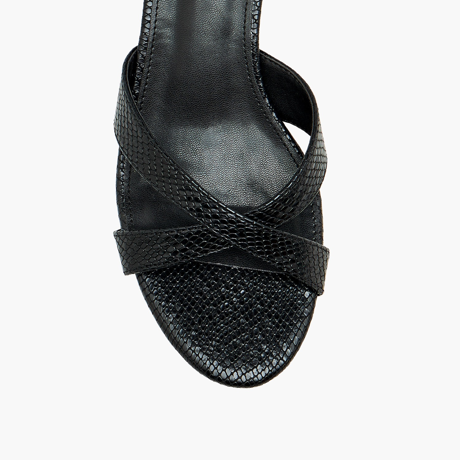صندل بكعب صغير وأحزمة متقاطعة بارزة الملمس للنساء من فلورا بيلا-women-shoes-sandals-heeled-image-4