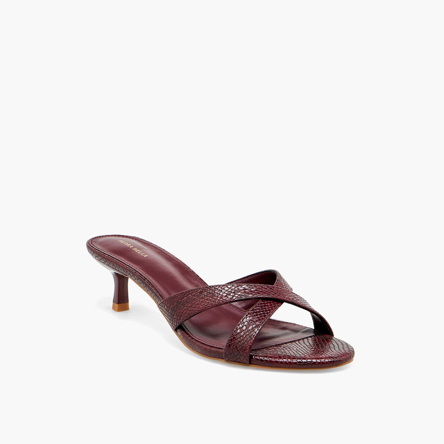 صندل بكعب صغير وأحزمة متقاطعة بارزة الملمس للنساء من فلورا بيلا-women-shoes-sandals-heeled-image-2