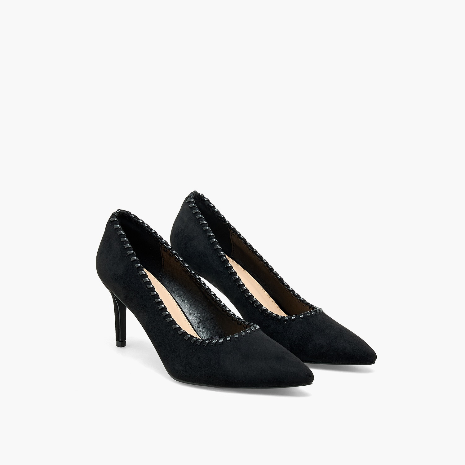 حذاء كلاسيكي بمقدمة مدببة وحواف بغرز السوط للنساء من فلورا بيلا-women-shoes-sandals-heeled-image-1