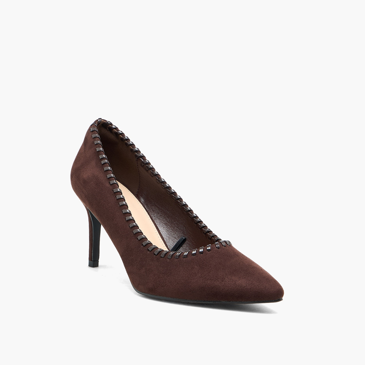 حذاء كلاسيكي بمقدمة مدببة وحواف بغرز السوط للنساء من فلورا بيلا-women-shoes-sandals-heeled-image-2