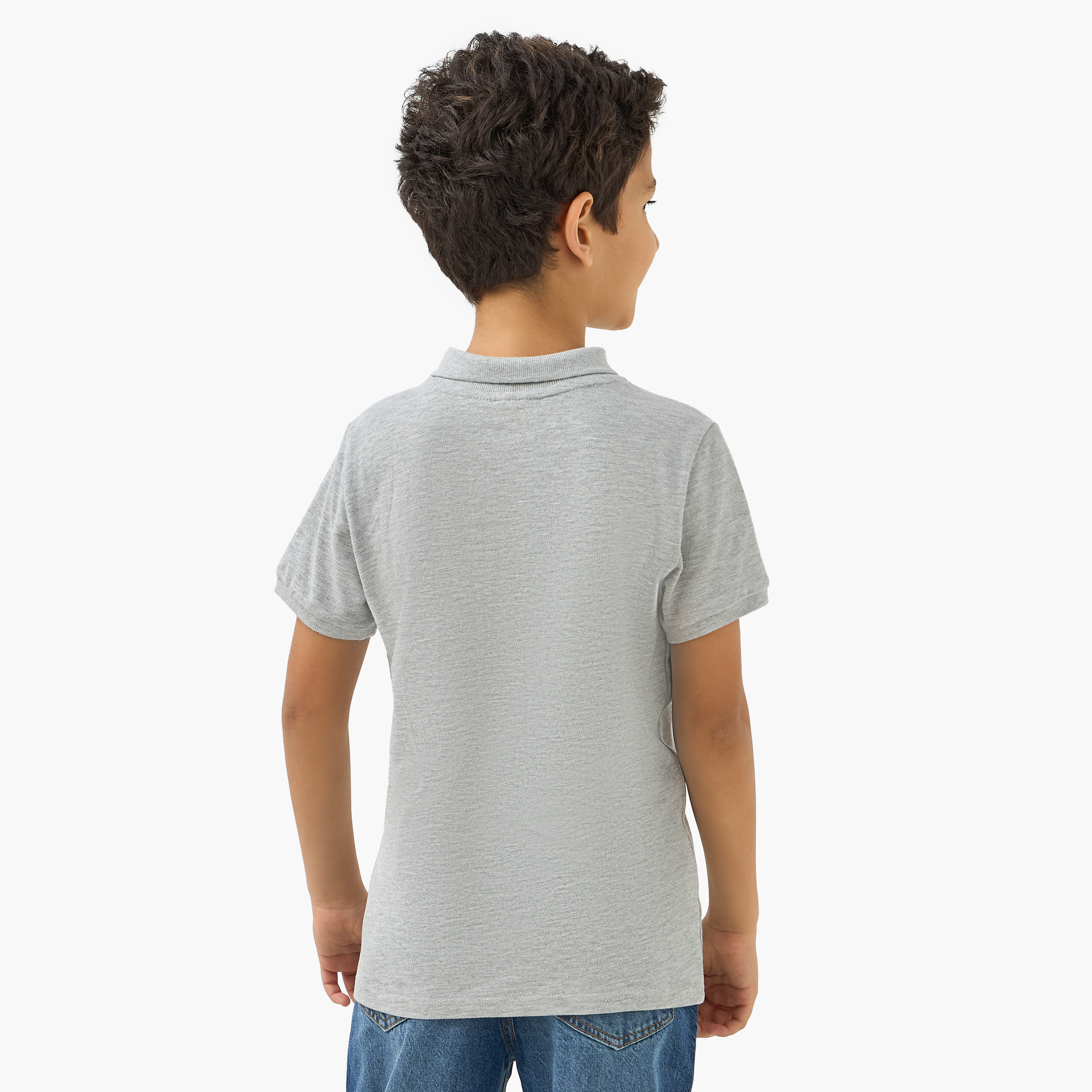 Juniors Textured Polo T-shirt with Short Sleeves-boys-clothing-tshirtsandpolos-image-3