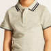 Juniors Textured Polo T-shirt with Short Sleeves-T Shirts-thumbnail-2
