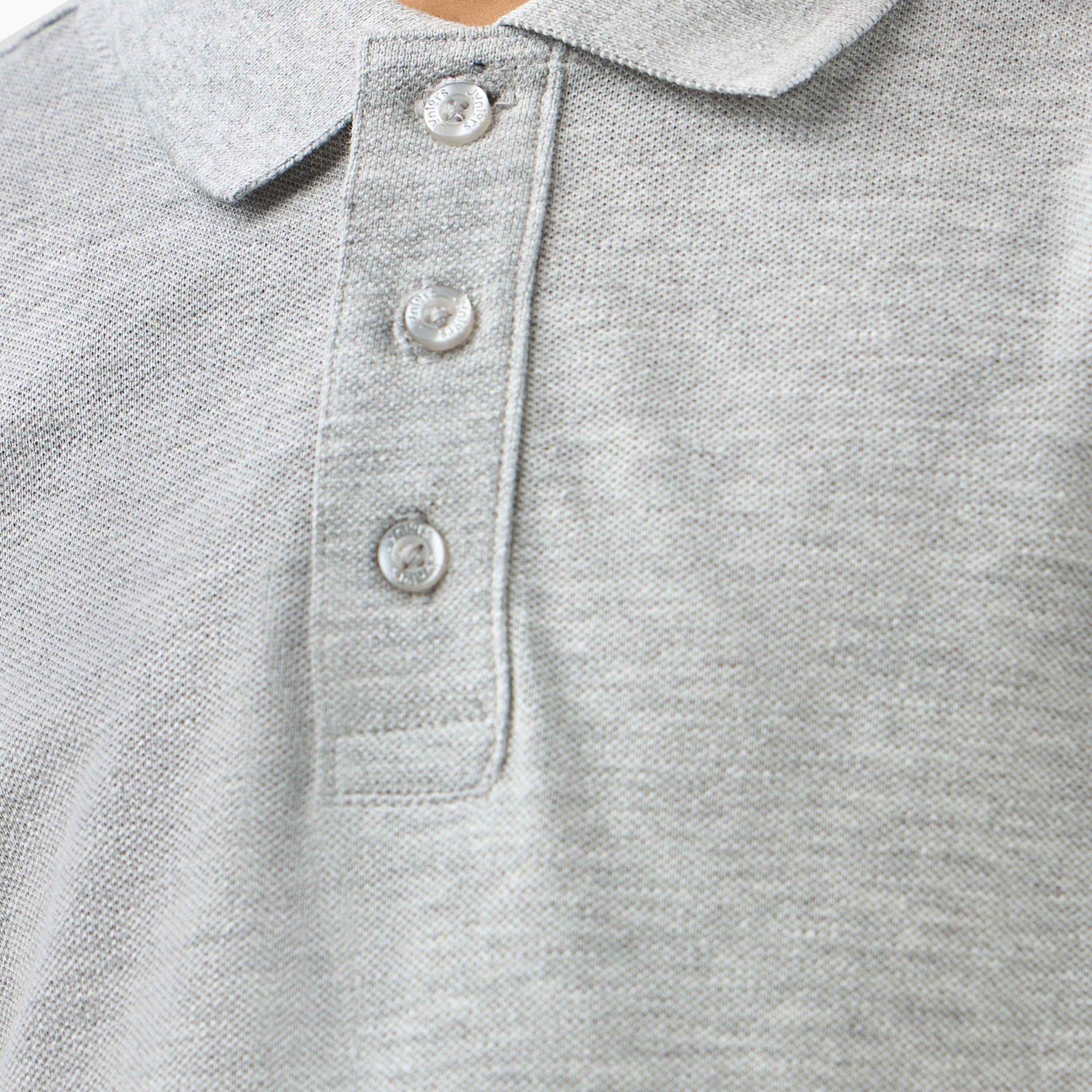 Juniors Textured Polo T-shirt with Short Sleeves-boys-clothing-tshirtsandpolos-image-5