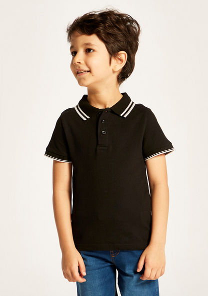 Juniors Polo Neck T-shirt with Short Sleeves-T Shirts-image-1