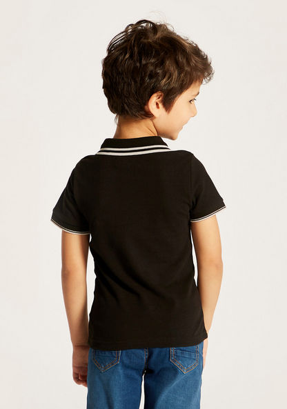 Juniors Polo Neck T-shirt with Short Sleeves-T Shirts-image-3