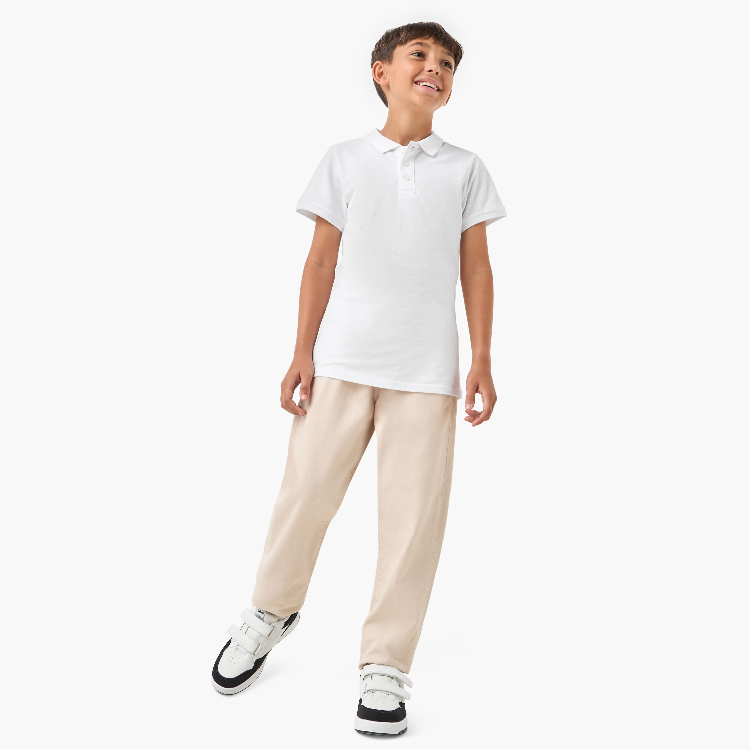 Juniors Solid Polo T-shirt with Short Sleeves-boys-clothing-tshirtsandpolos-image-2