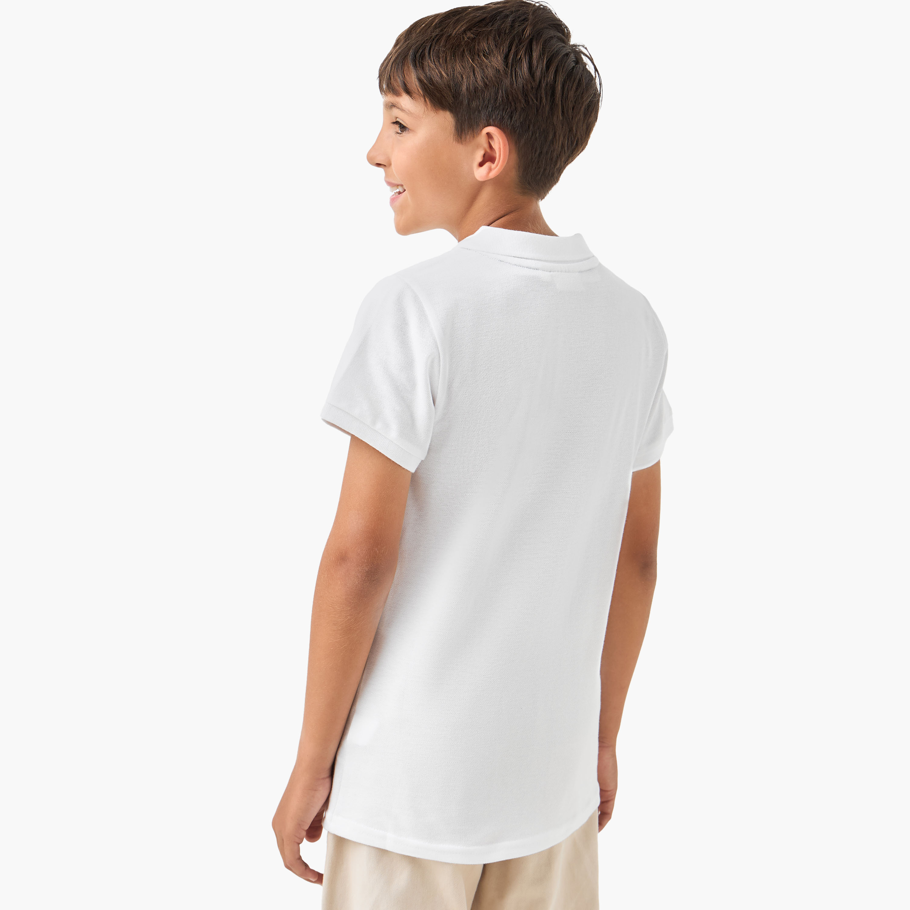 Juniors Solid Polo T-shirt with Short Sleeves-boys-clothing-tshirtsandpolos-image-3