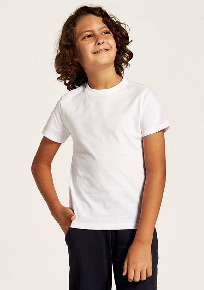 Juniors Solid T-shirt with Crew Neck and Short Sleeves - Set of 2