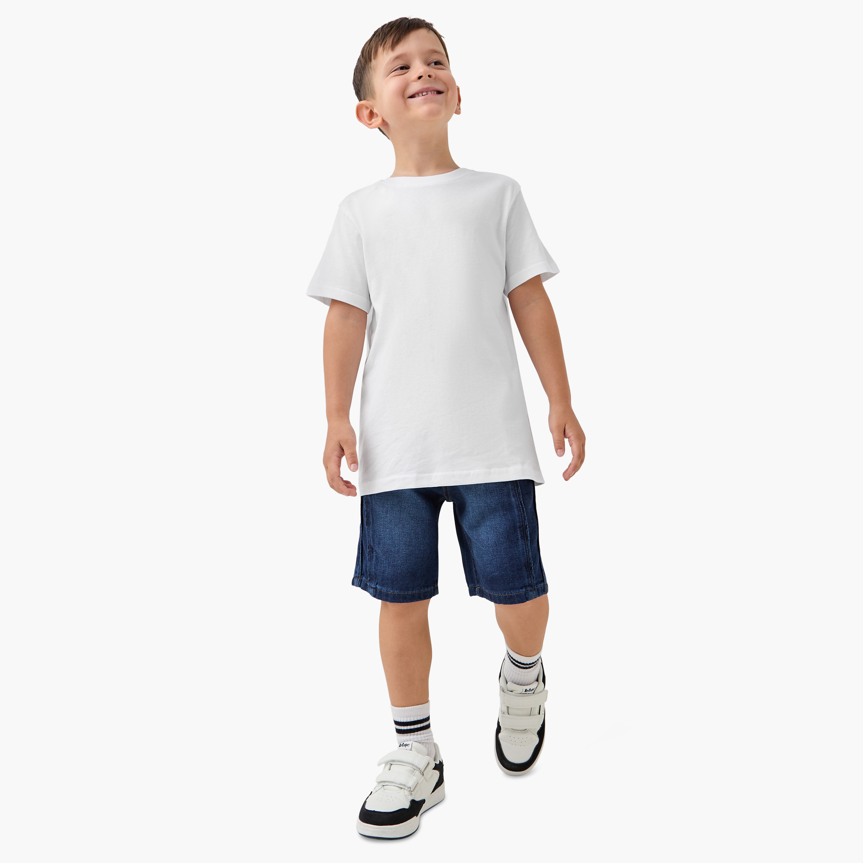 تيشيرتات سادة بياقة ضيقة وأكمام قصيرة من جونيورز - طقم من قطعتين-boys-clothing-tshirtsandpolos-image-5