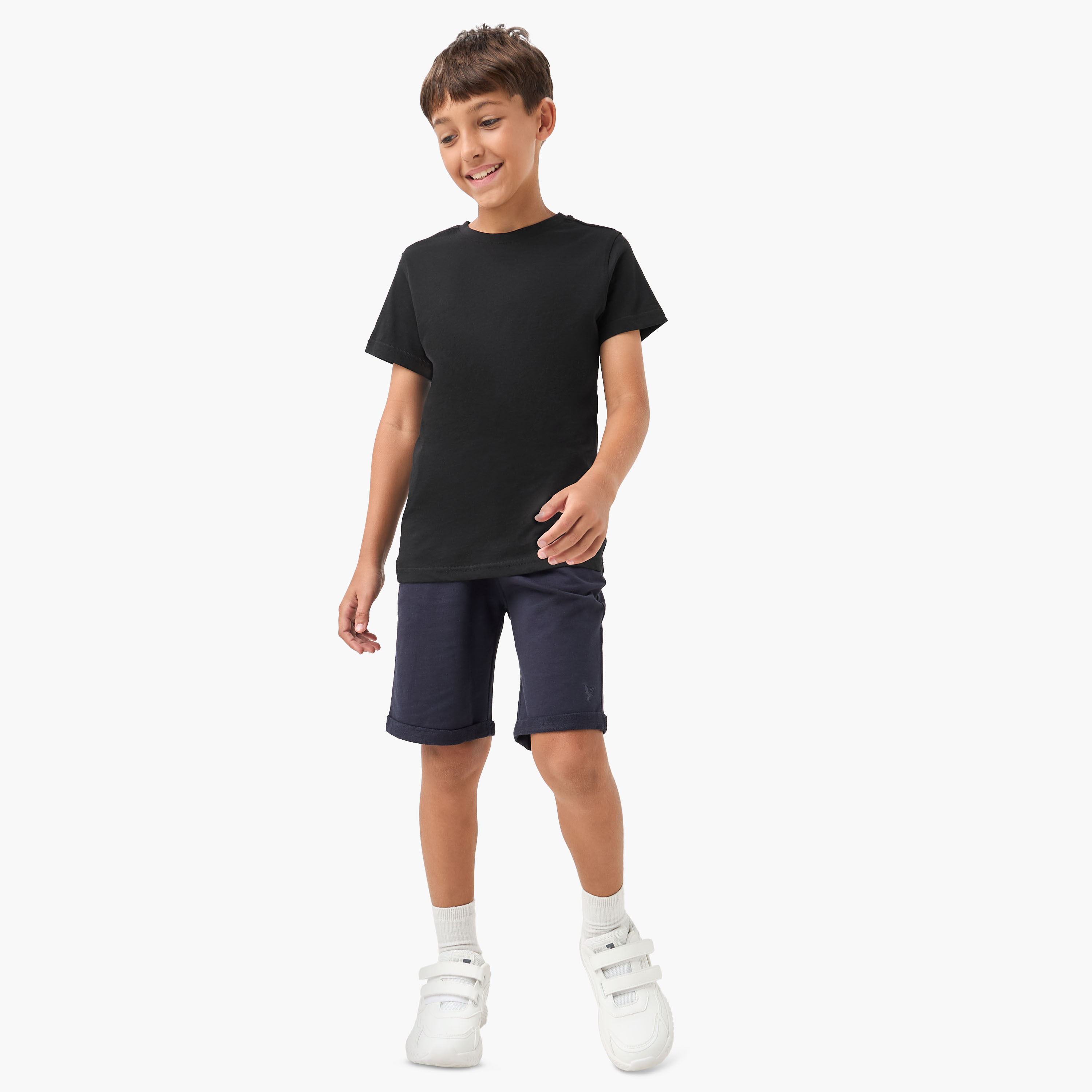 تيشيرت بياقة ضيّقة وأكمام قصيرة من جونيورز - طقم من قطعتين-boys-clothing-tshirtsandpolos-image-2