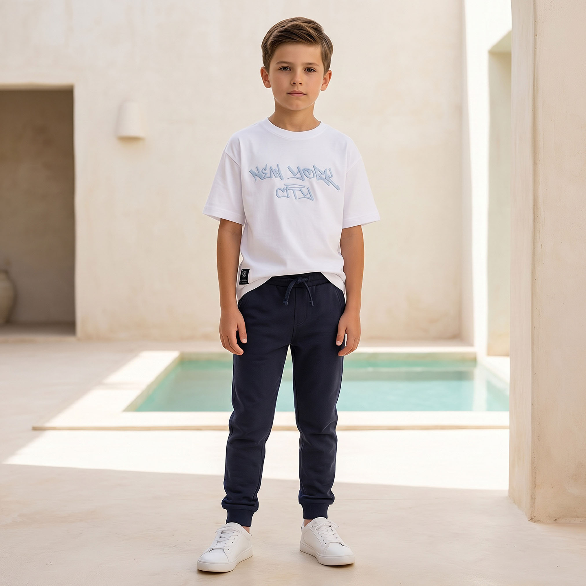 Juniors Full Length Jog Pants with Elasticised Waistband-boys-clothing-bottoms-joggersandtrackpants-image-2