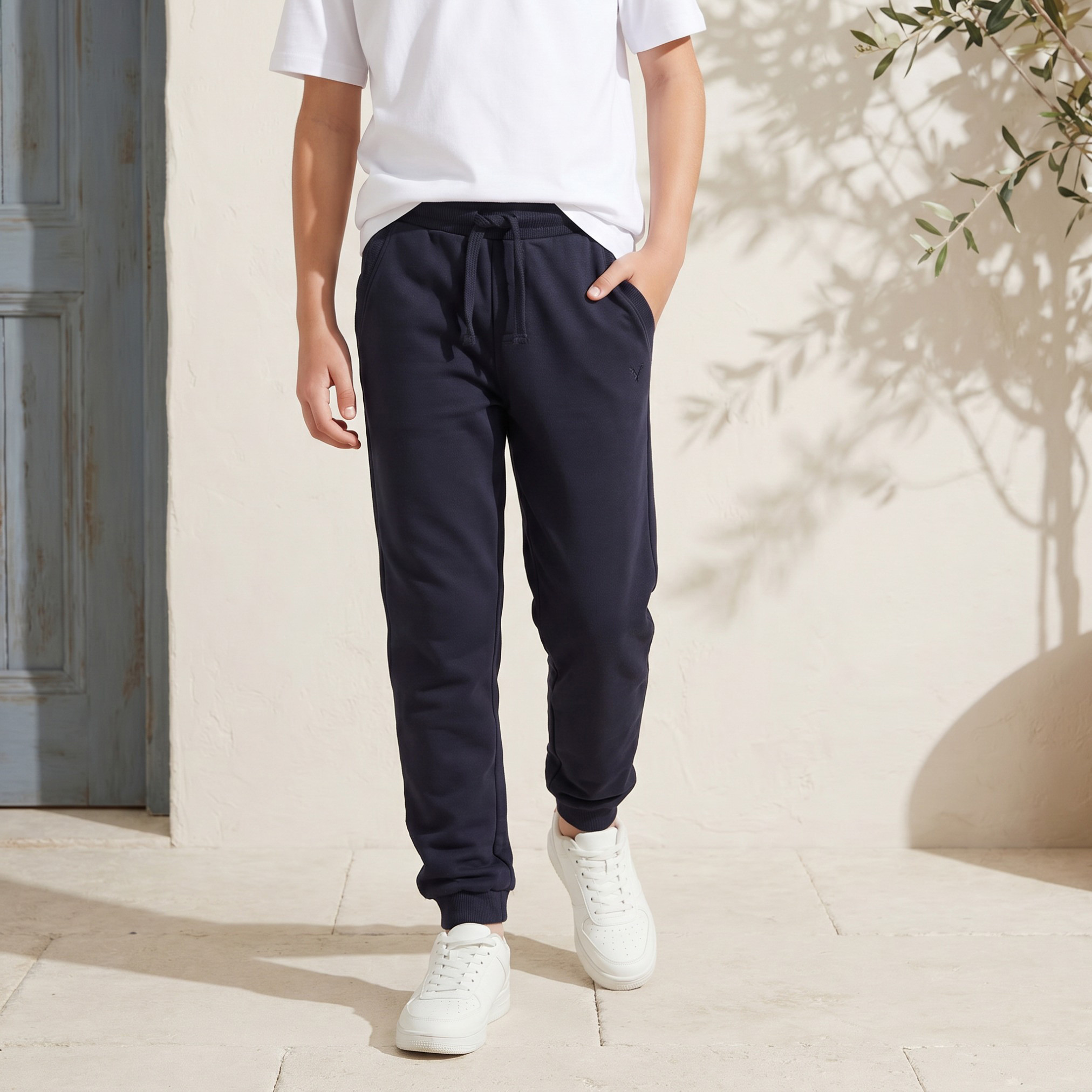 Juniors Drawstring Waist Joggers with Pockets-boys-clothing-bottoms-joggersandtrackpants-image-1