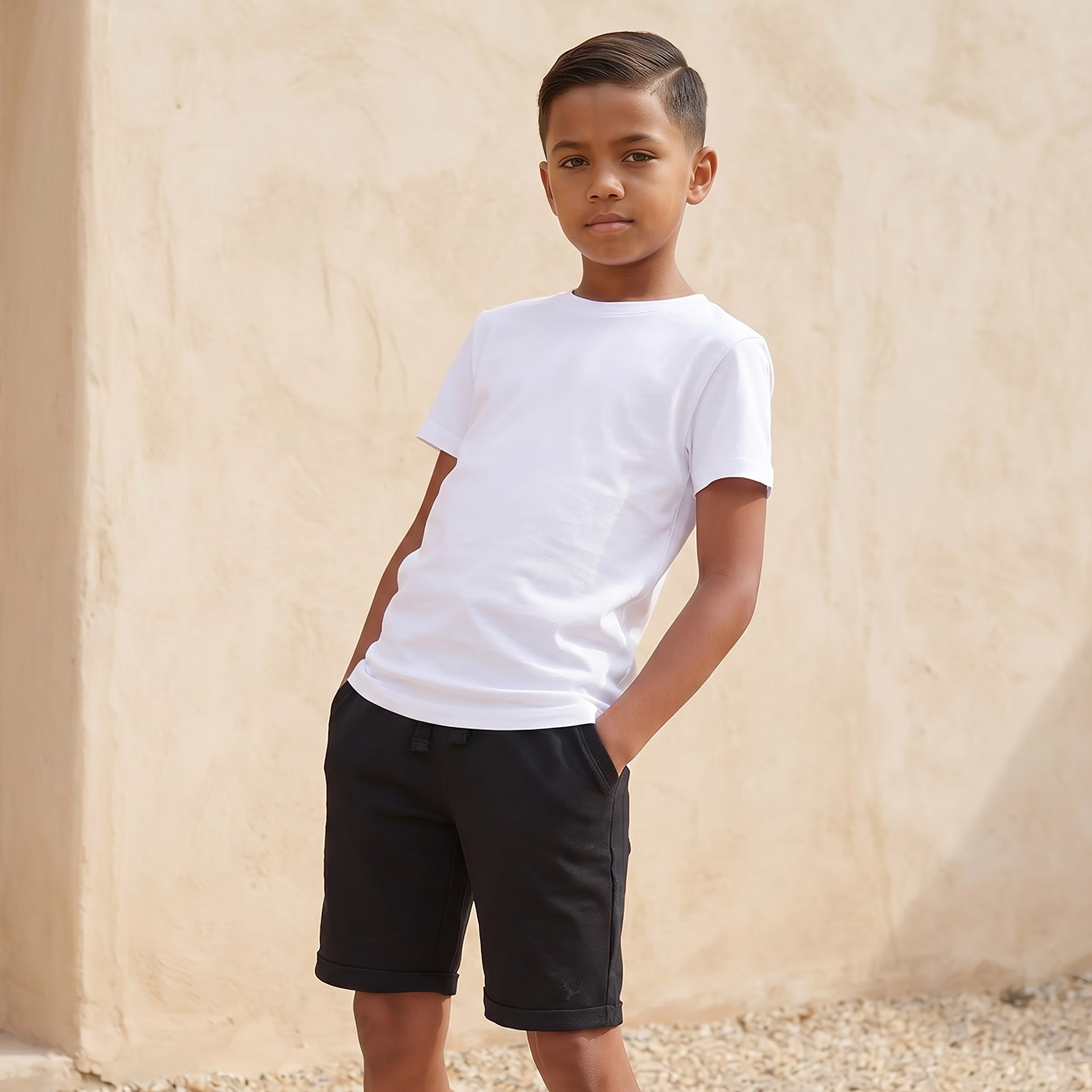 Juniors Solid Shorts with Pocket Detail and Elasticised Waistband-boys-clothing-bottoms-shorts-image-6