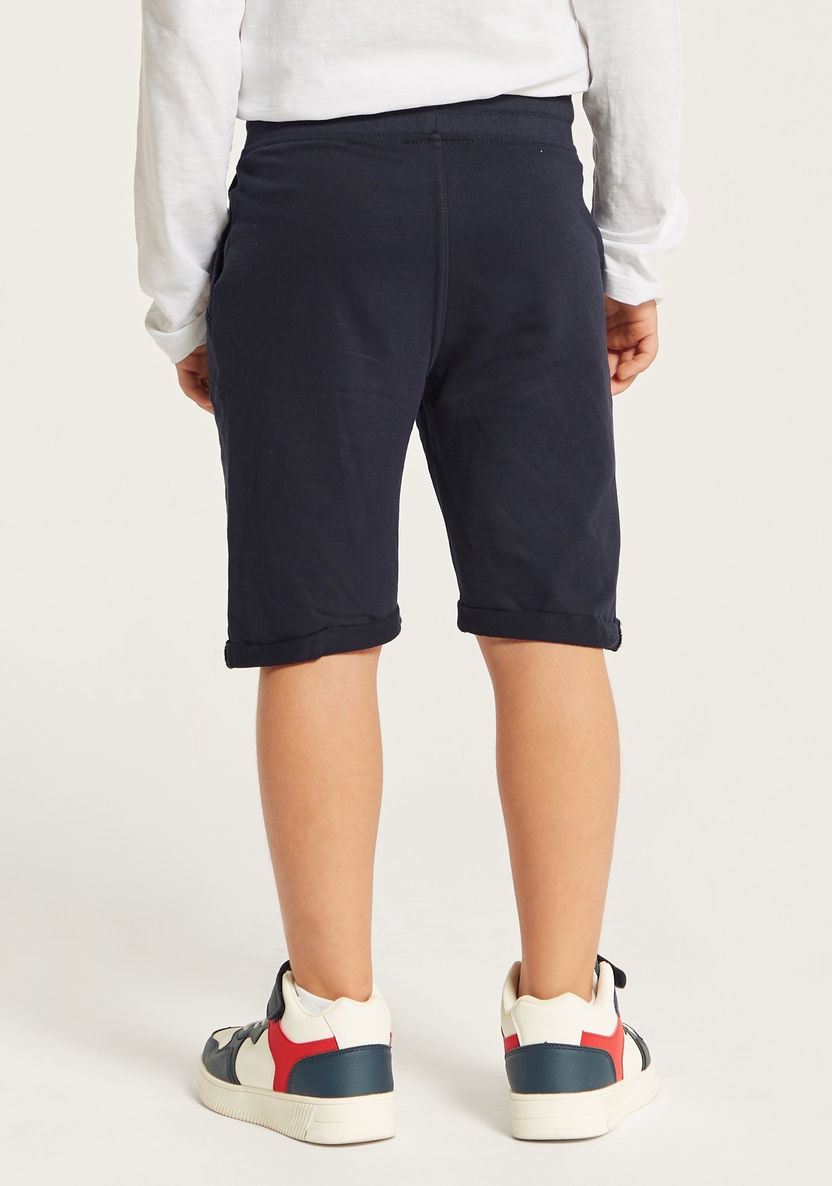 Juniors Solid Shorts with Pocket Detail and Elasticised Waistband-Shorts-image-3