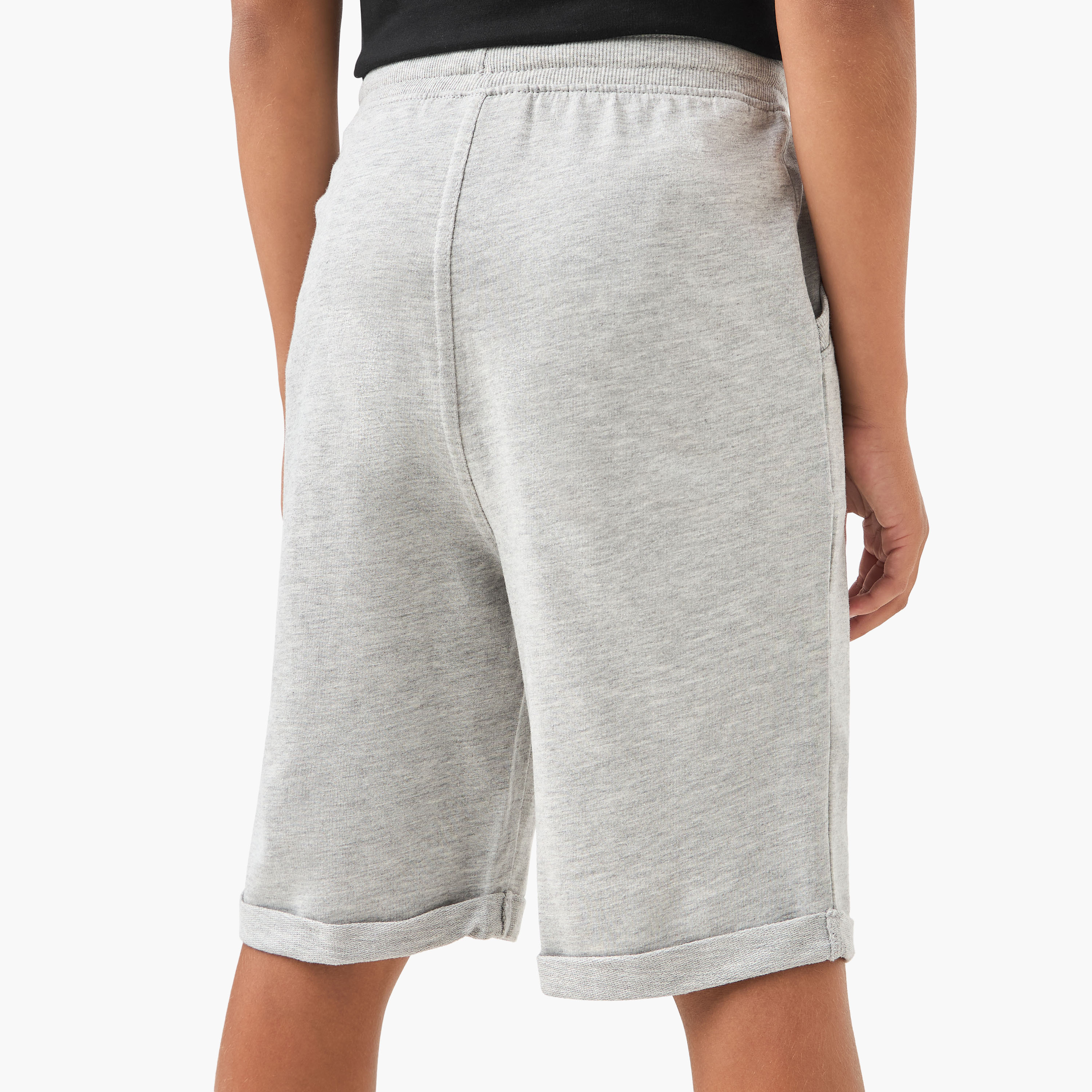 Juniors Solid Shorts with Pocket Detail and Elasticised Waistband-boys-clothing-bottoms-shorts-image-3